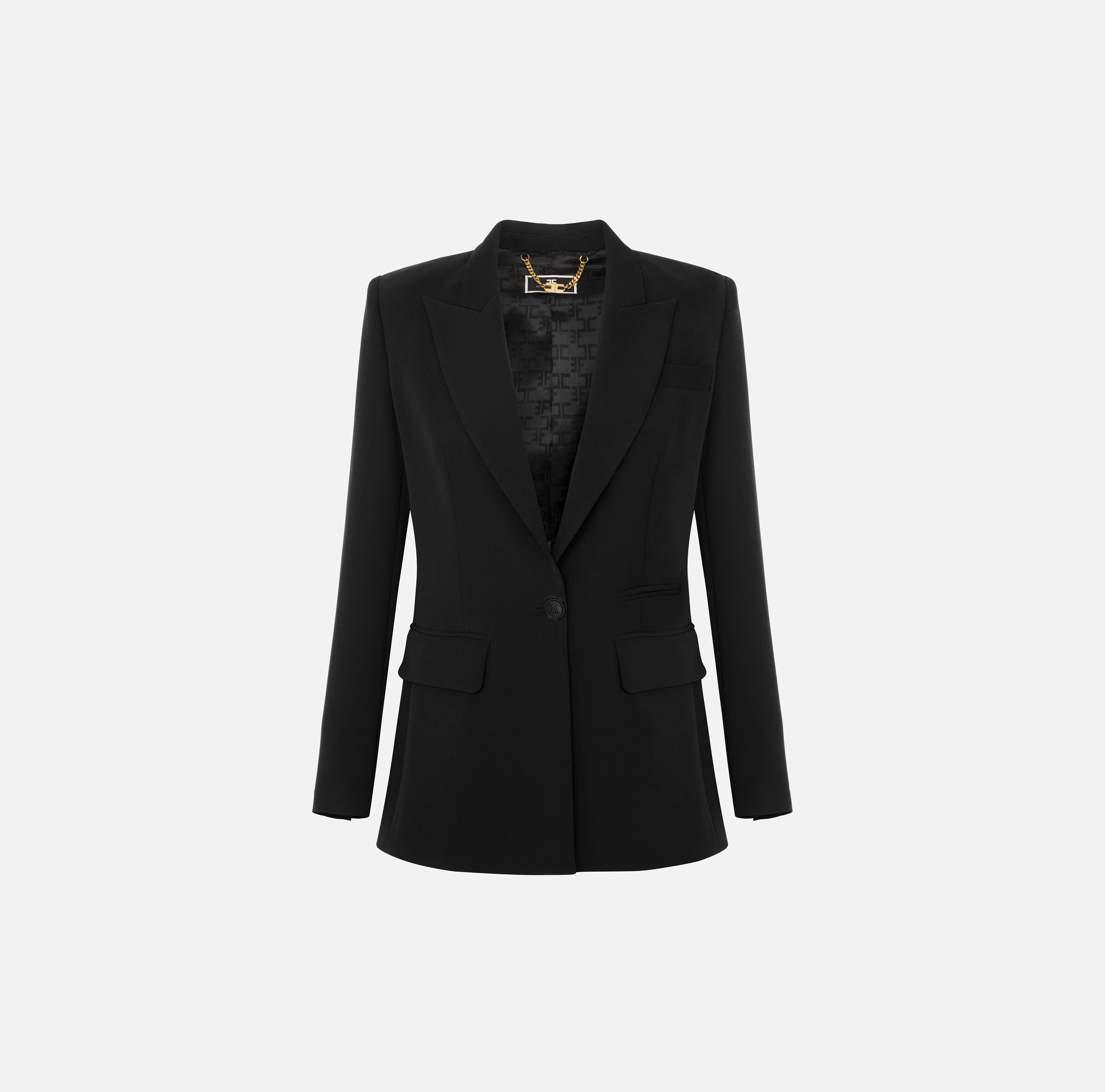 Lightweight crêpe jacket with shawl lapel