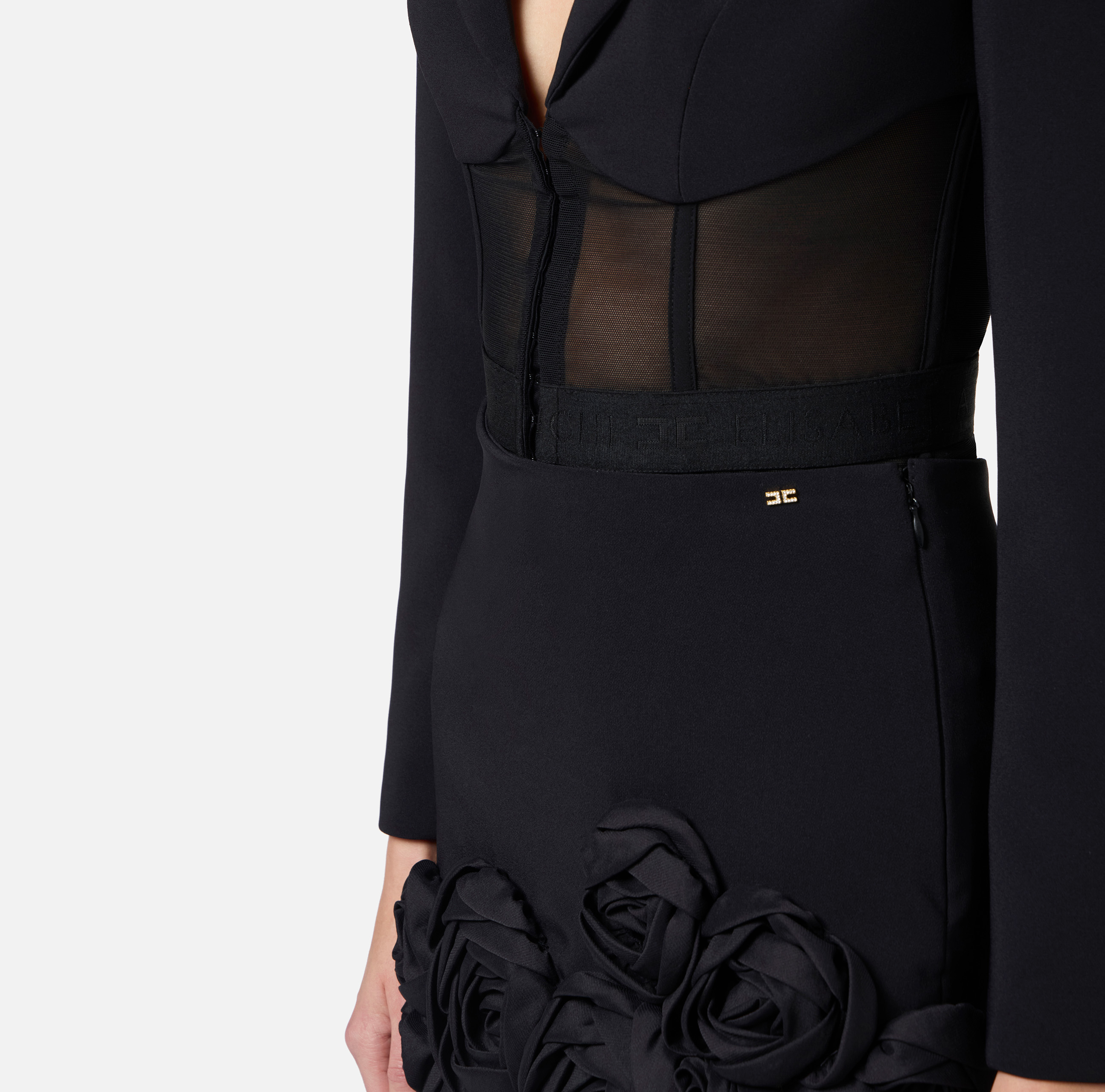 Jacket in crêpe and tulle fabrics | Elisabetta Franchi