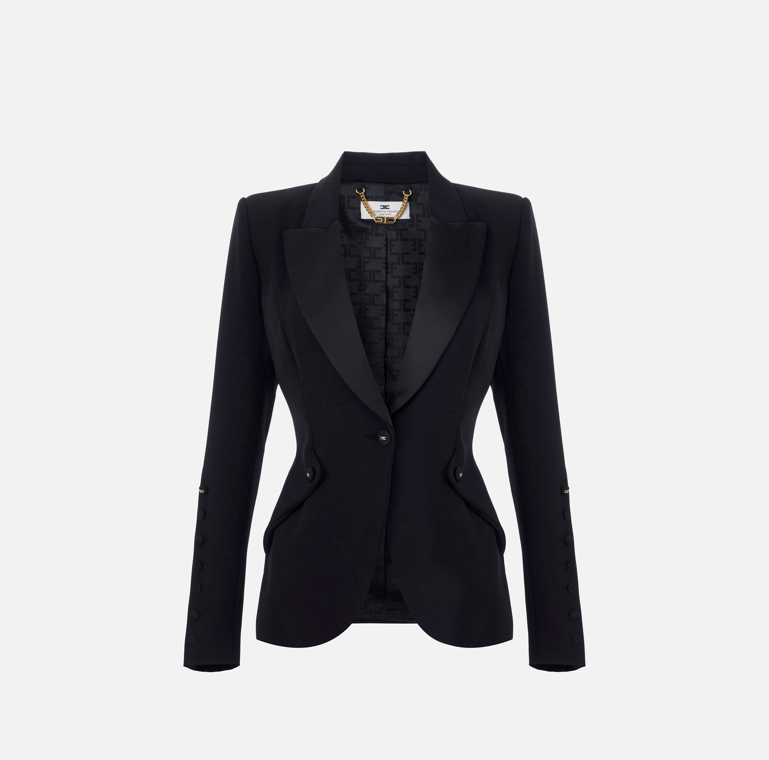 ジャケット ELISABETTA FRANCHI LIGHT CREPE JACKET Elisabetta Franchi double-breasted crêpe jacket for women
