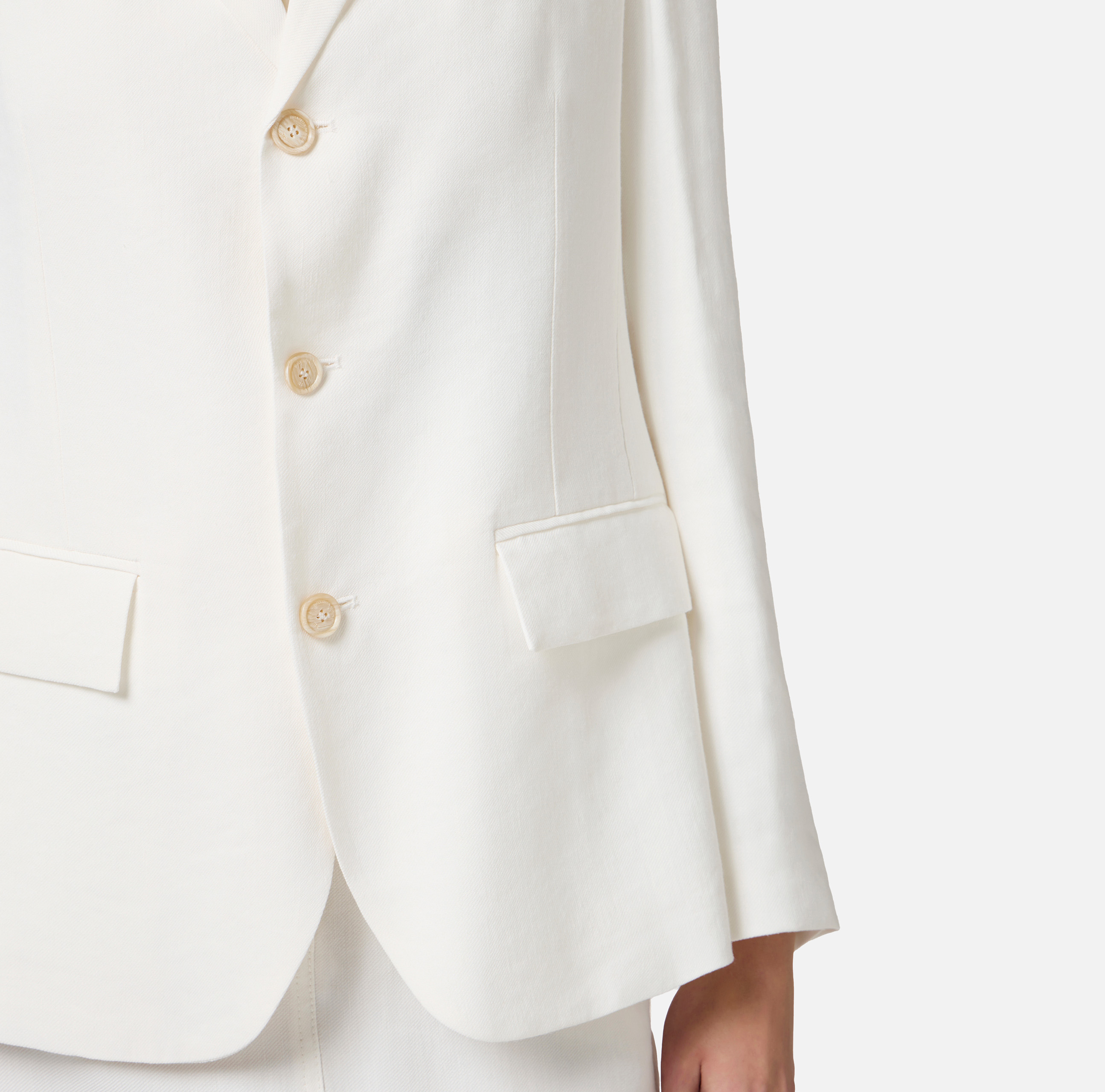 ジャケット ELISABETTA FRANCHI LINEN GABARDINE JACKET Linen-blend gabardine jacket | Elisabetta Franchi