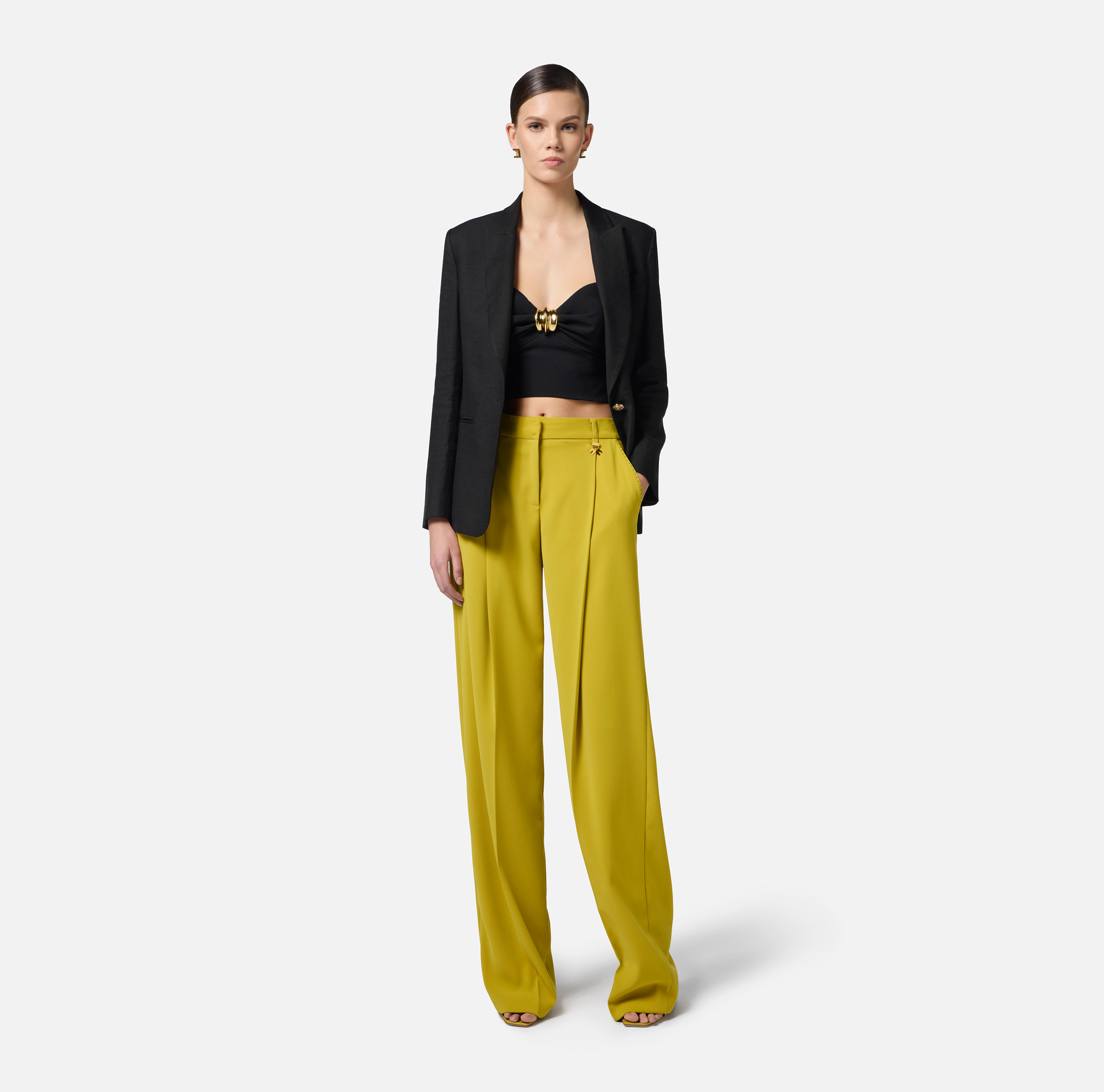 Linen-blend gabardine jacket | Elisabetta Franchi