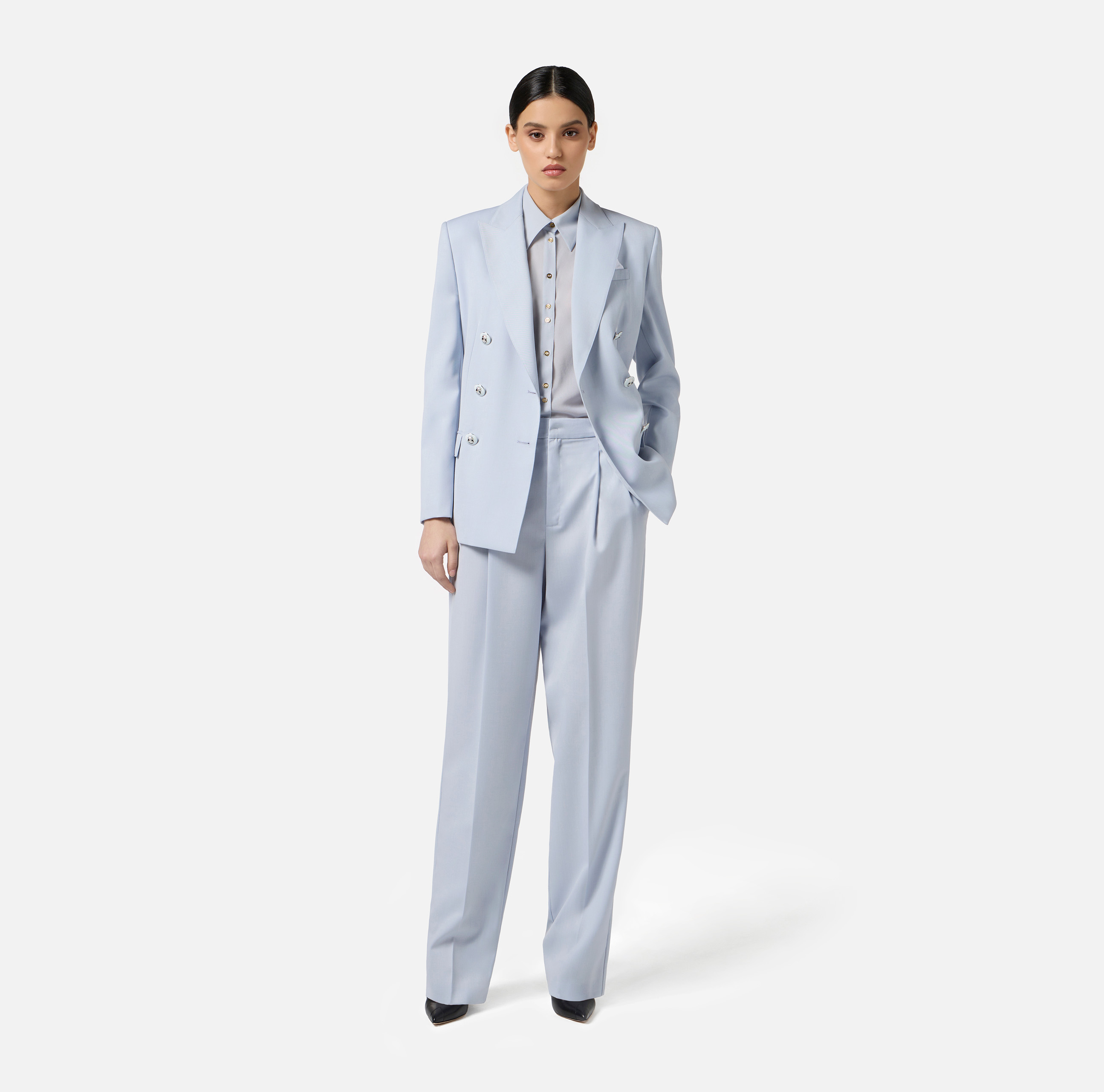 【ELIZABETTA FRANCHI】新作 ドレス ヘリンボーン メッシュ 長袖 Gowns Elisabetta Franchi | Elegant Garments and Occasionwear