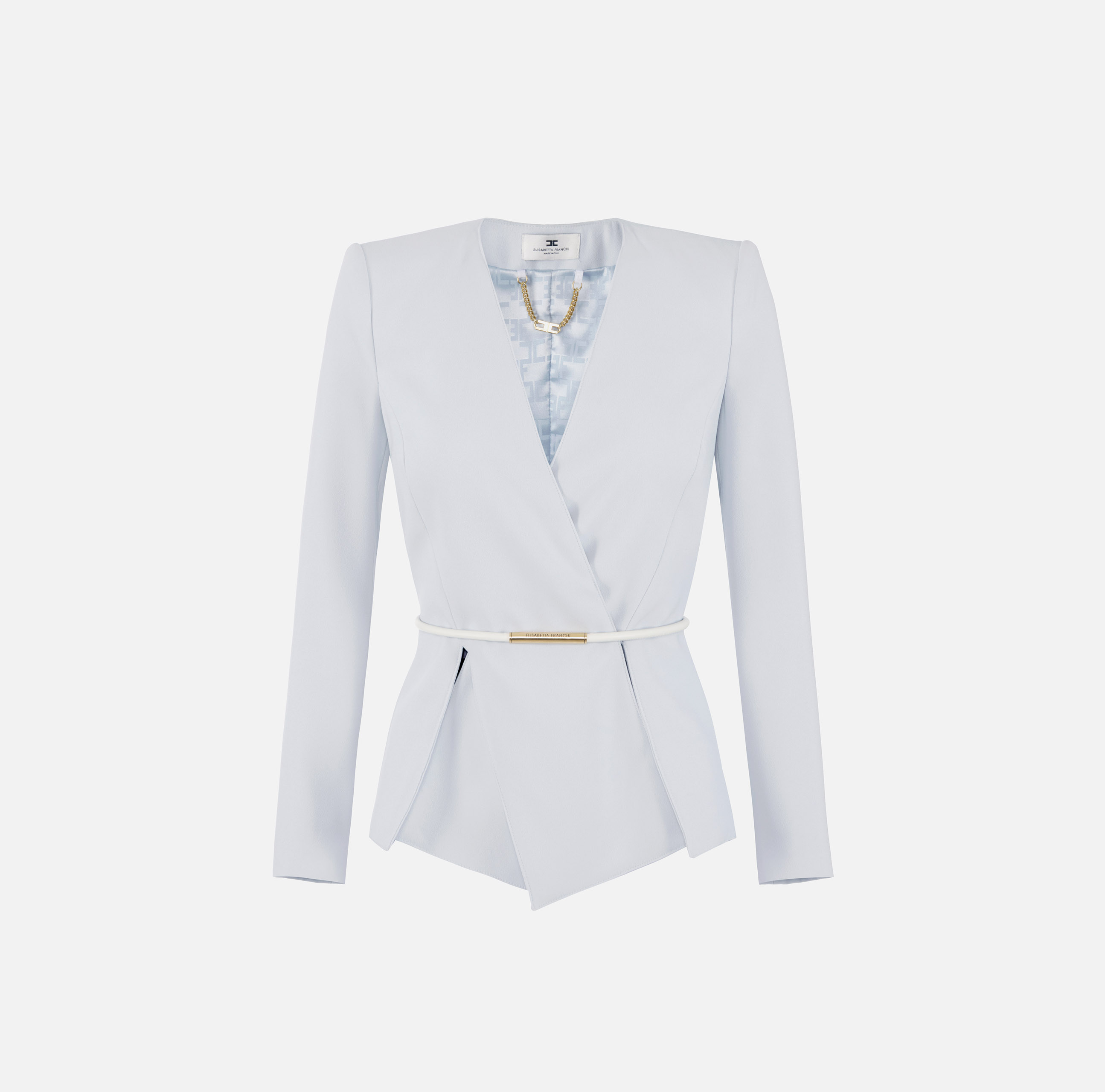 Lightweight crêpe jacket with belt | Elisabetta Franchi