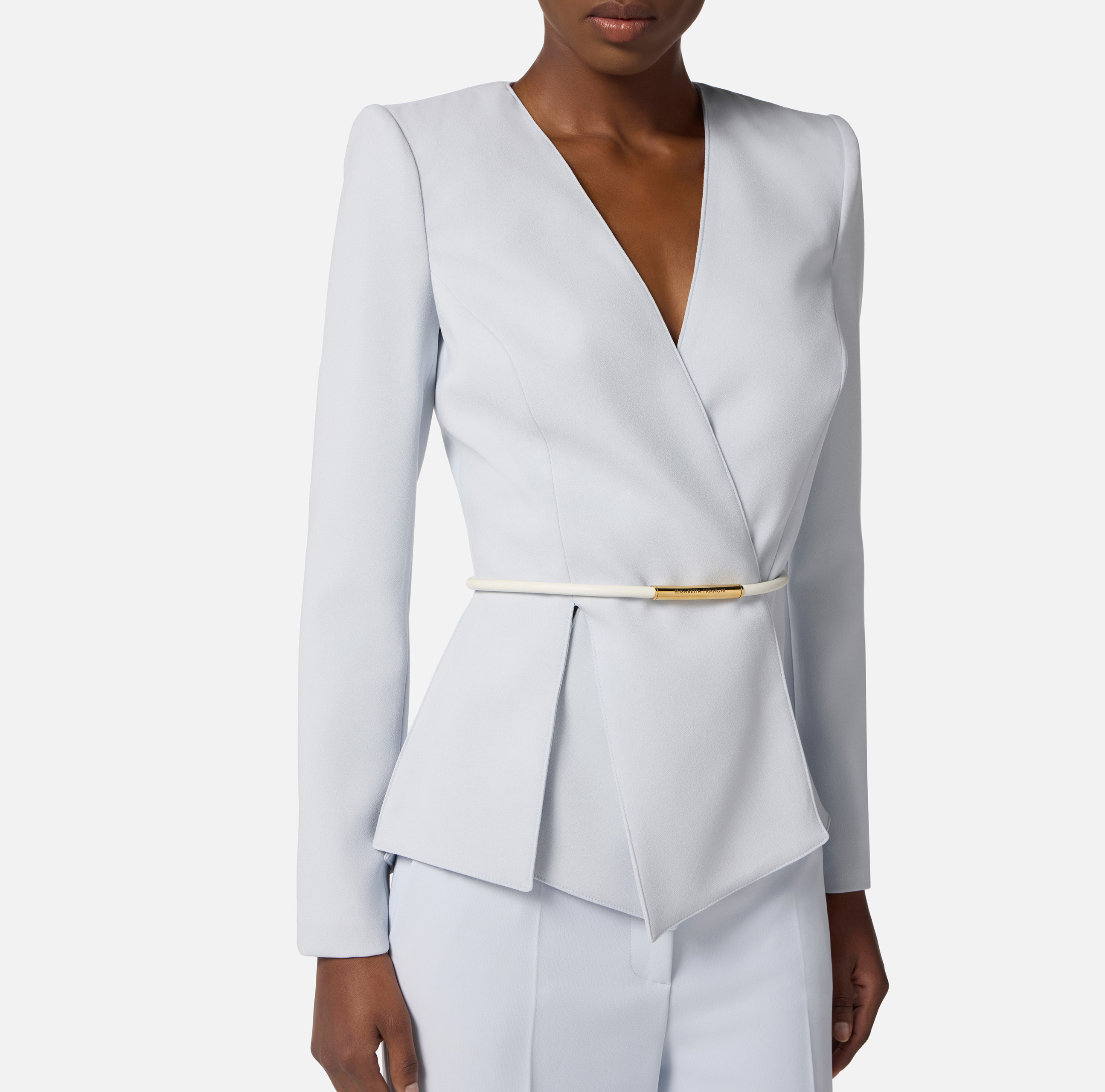 Lightweight crêpe jacket with belt | Elisabetta Franchi