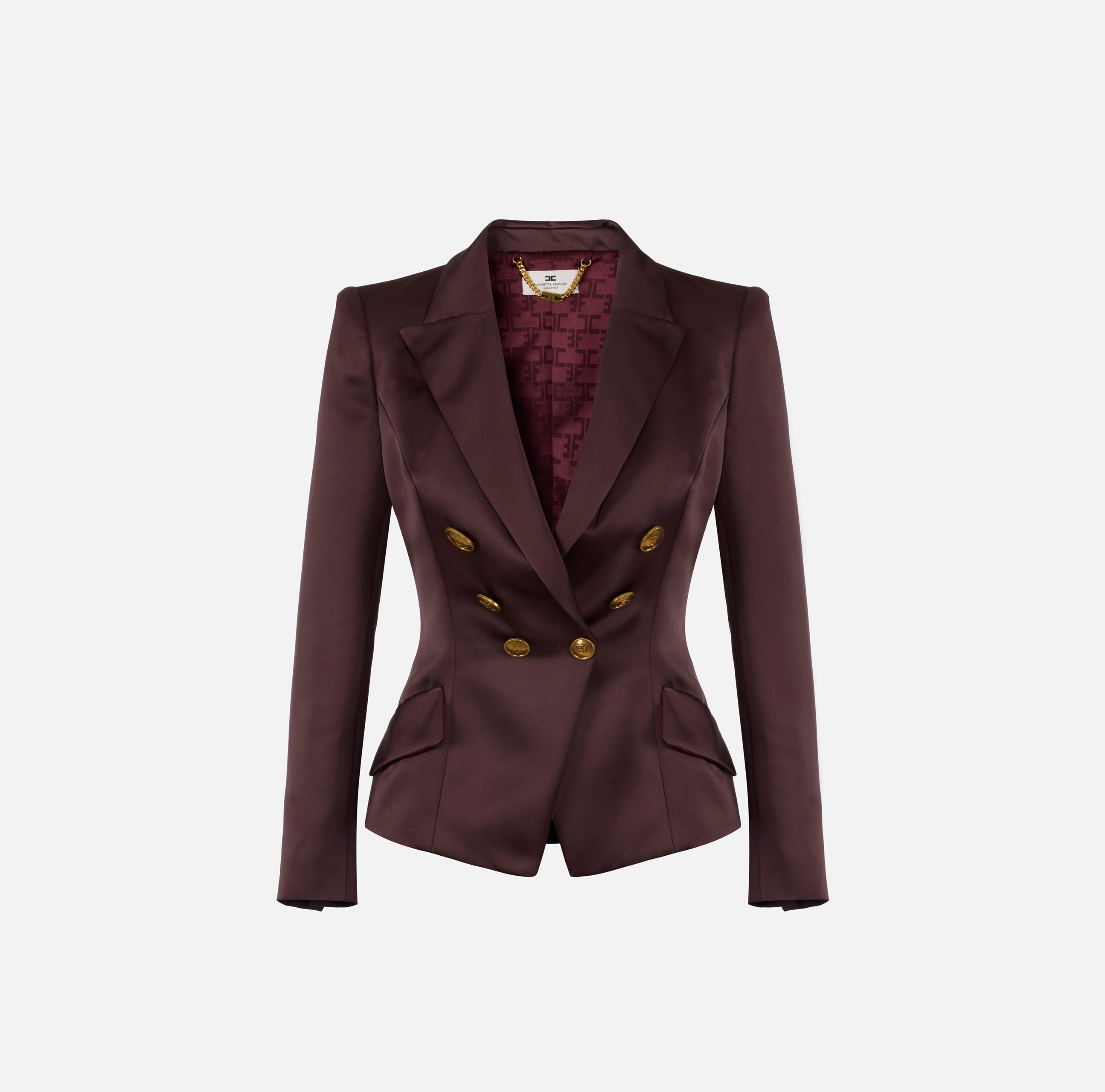 ELISABETTA FRANCHI レザー切り替え ナイロンジャケット Nappa leather jacket | Elisabetta Franchi