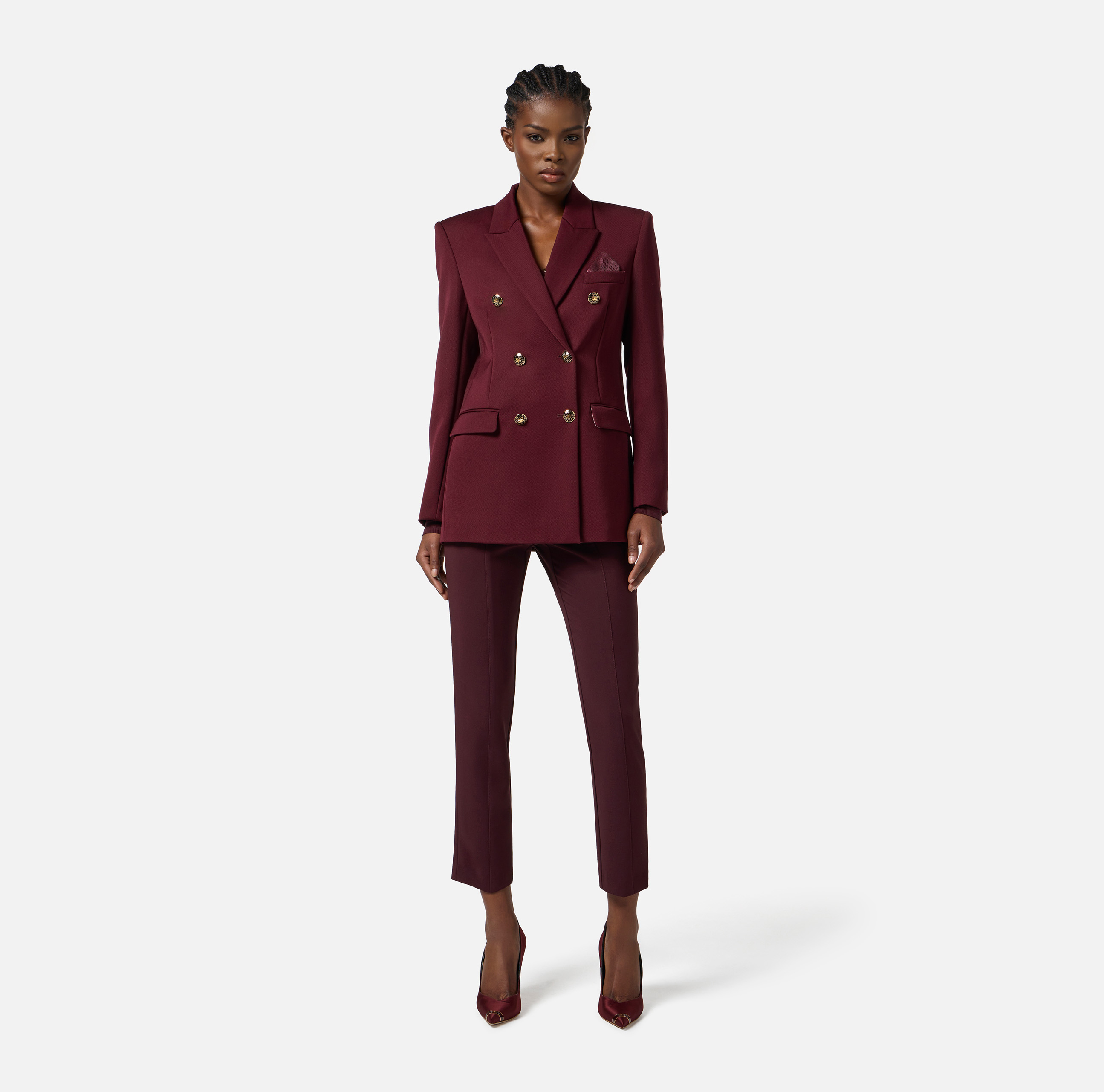 Cotton gabardine jacket with jewel buttons | Elisabetta Franchi