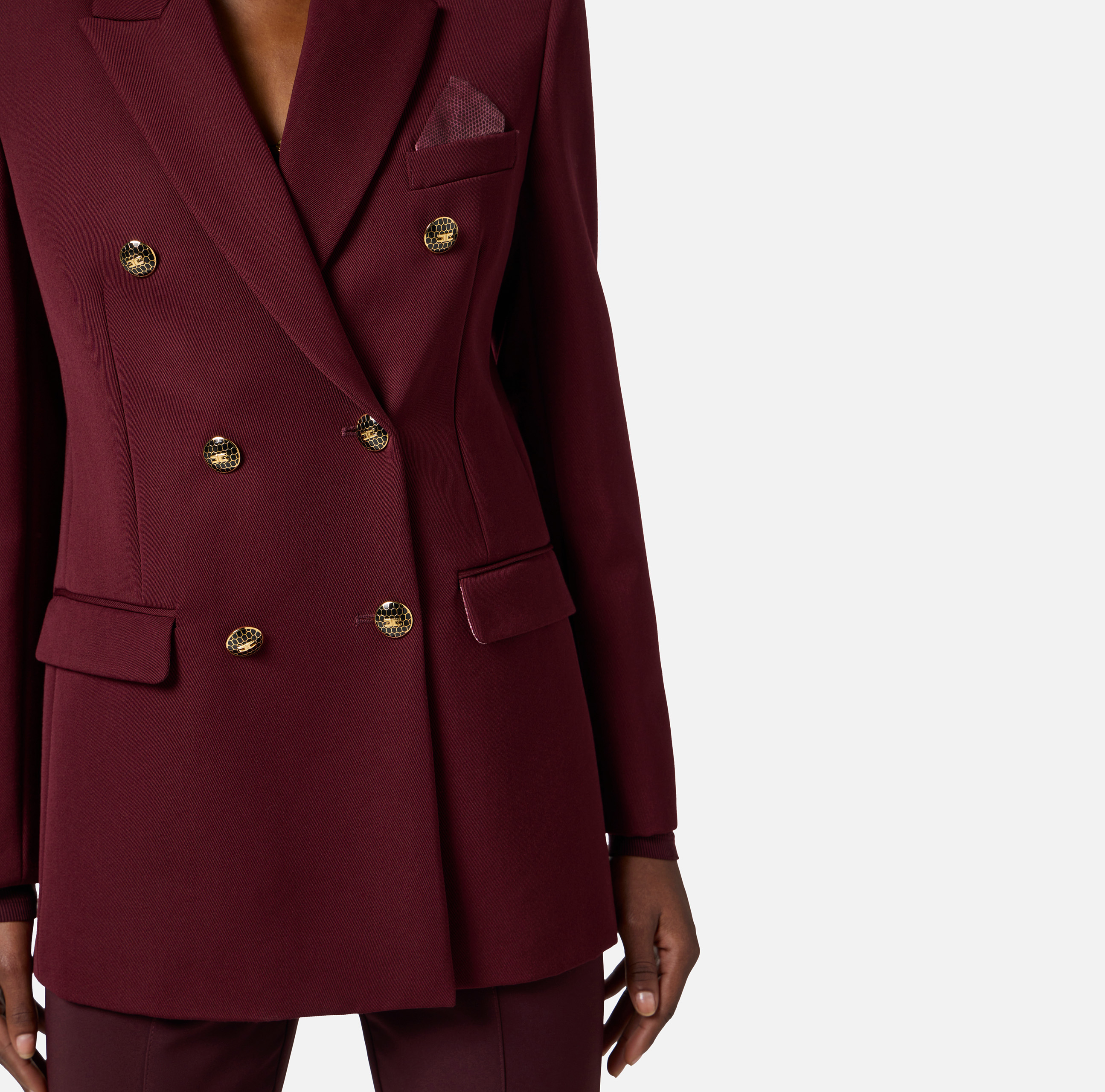 Cotton gabardine jacket with jewel buttons | Elisabetta Franchi