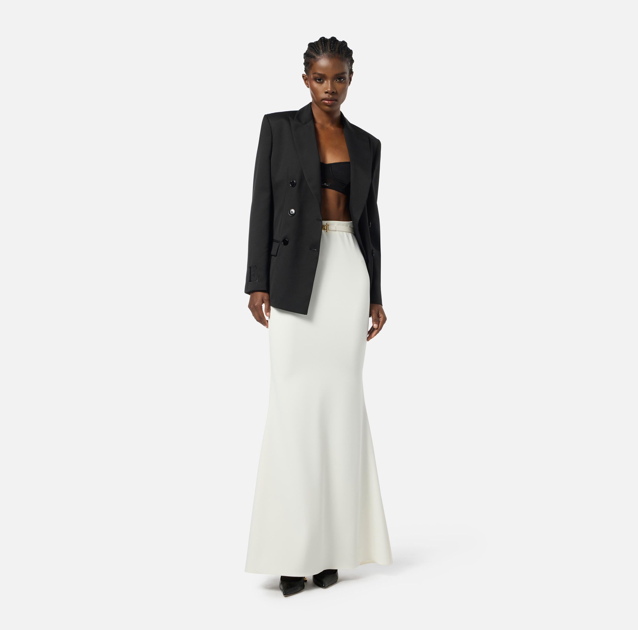 【Elisabetta Franchi】ロゴ刺繍入りラフィアクロッシュ Iconic Collection | Elisabetta Franchi