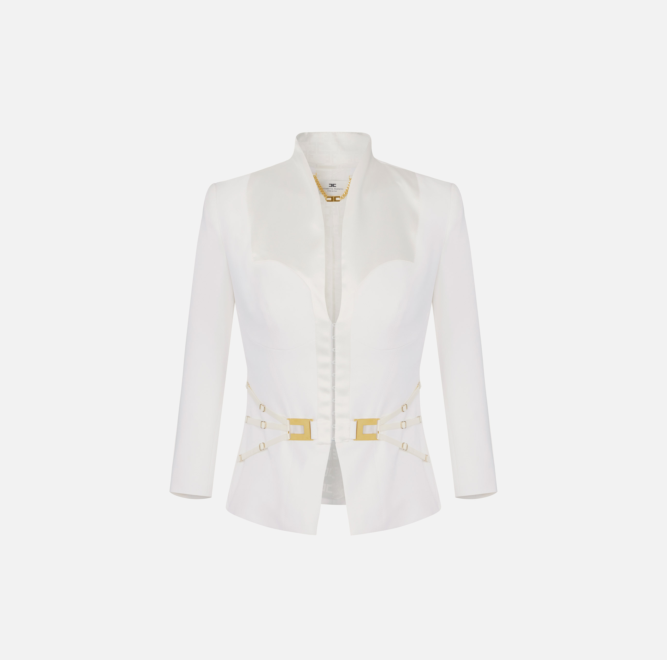 Jacket in double layer crêpe and satin fabrics | Elisabetta Franchi