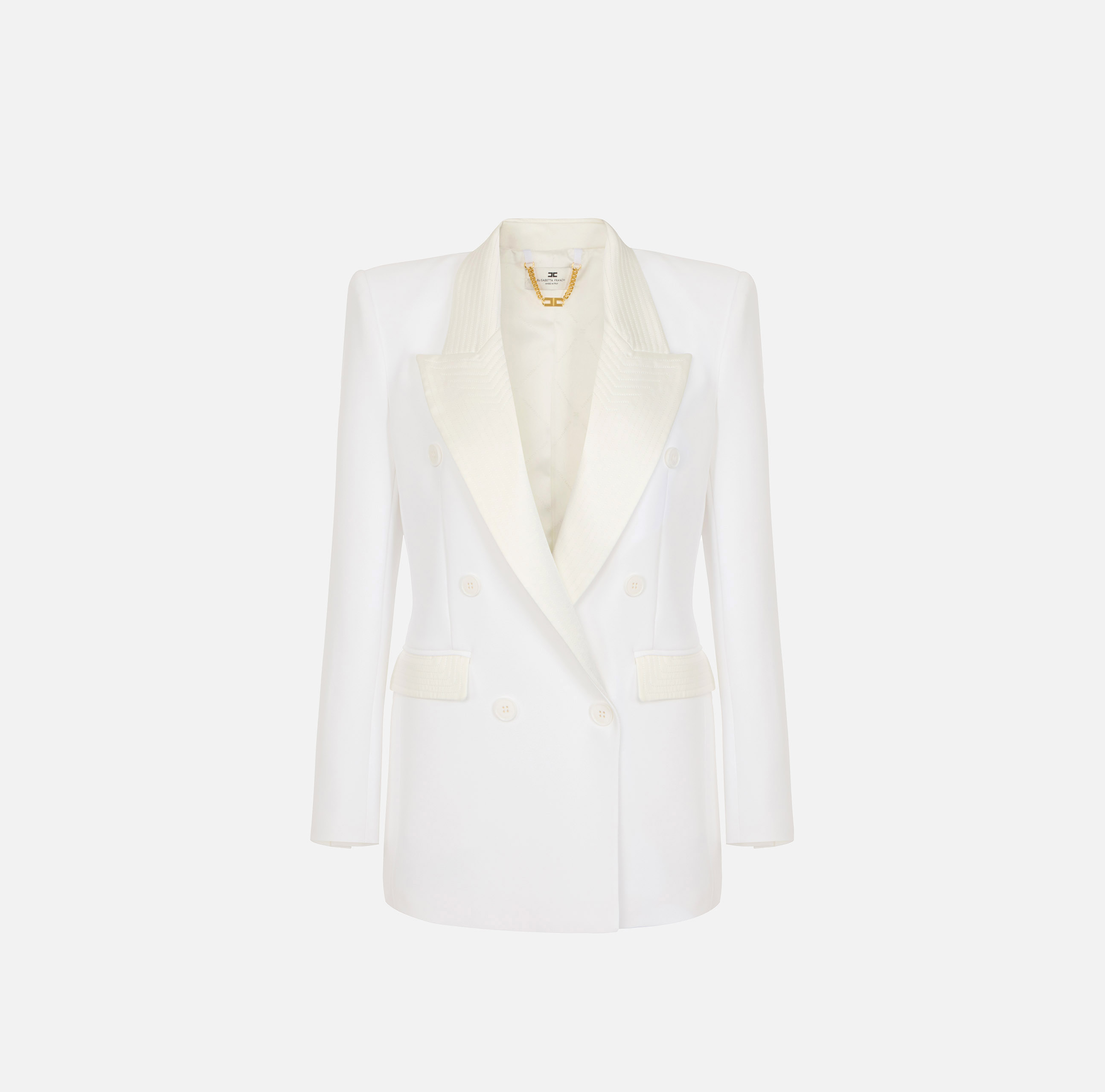 Jacket in double layer crêpe and satin fabrics | Elisabetta Franchi