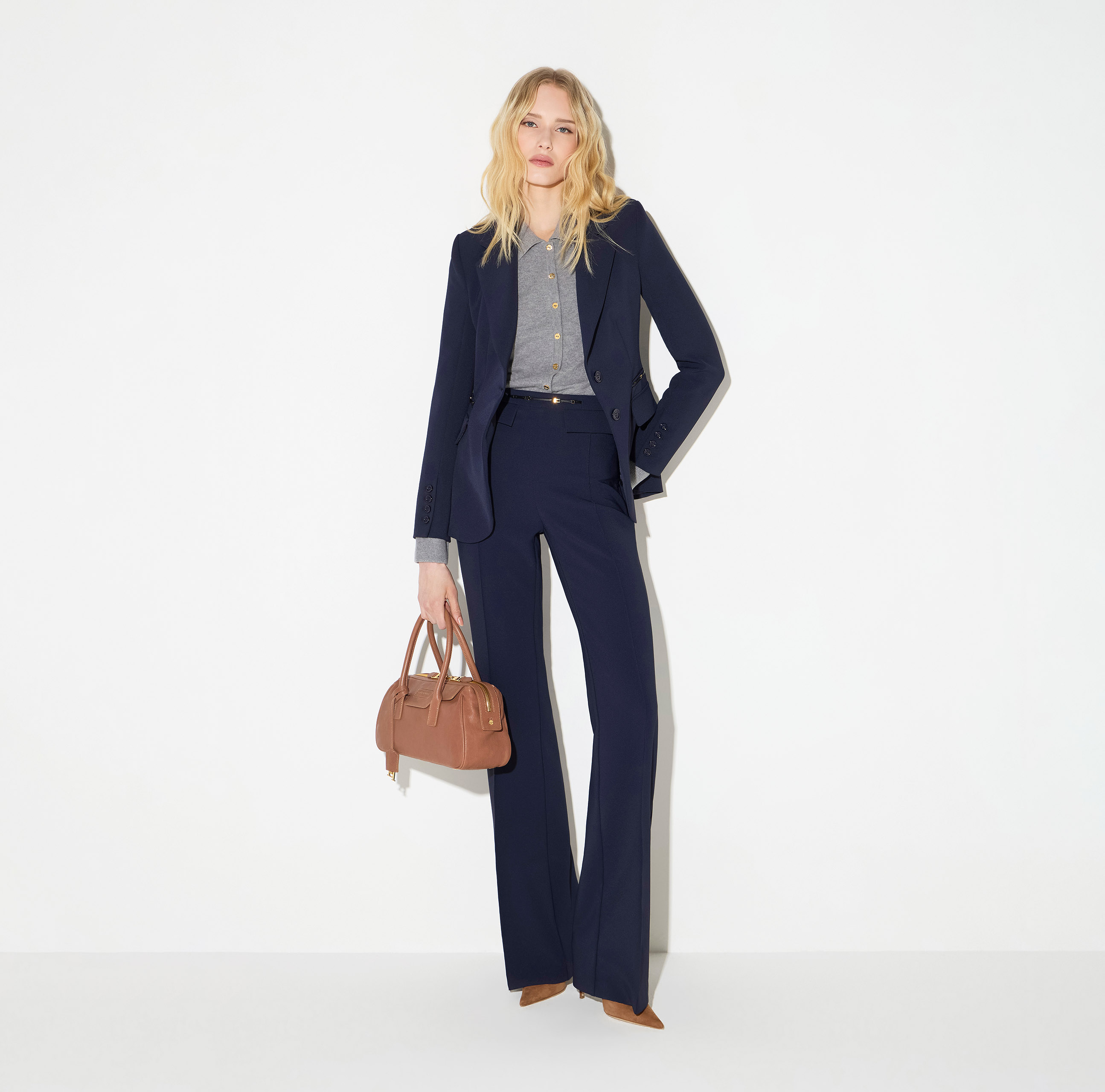 Jacket in double layer stretch crêpe fabric | Elisabetta Franchi