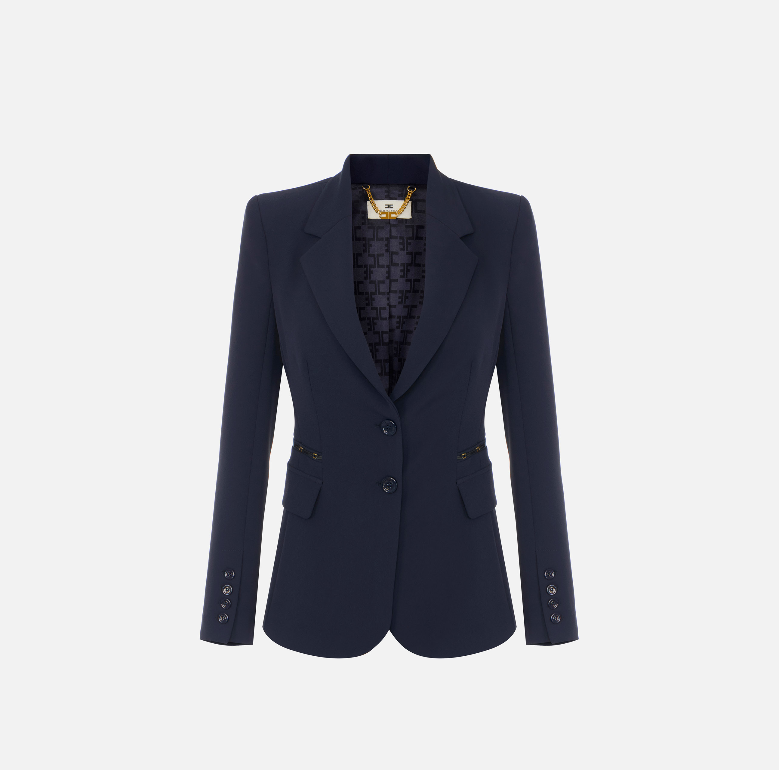 Jacket in double layer stretch crêpe fabric | Elisabetta Franchi