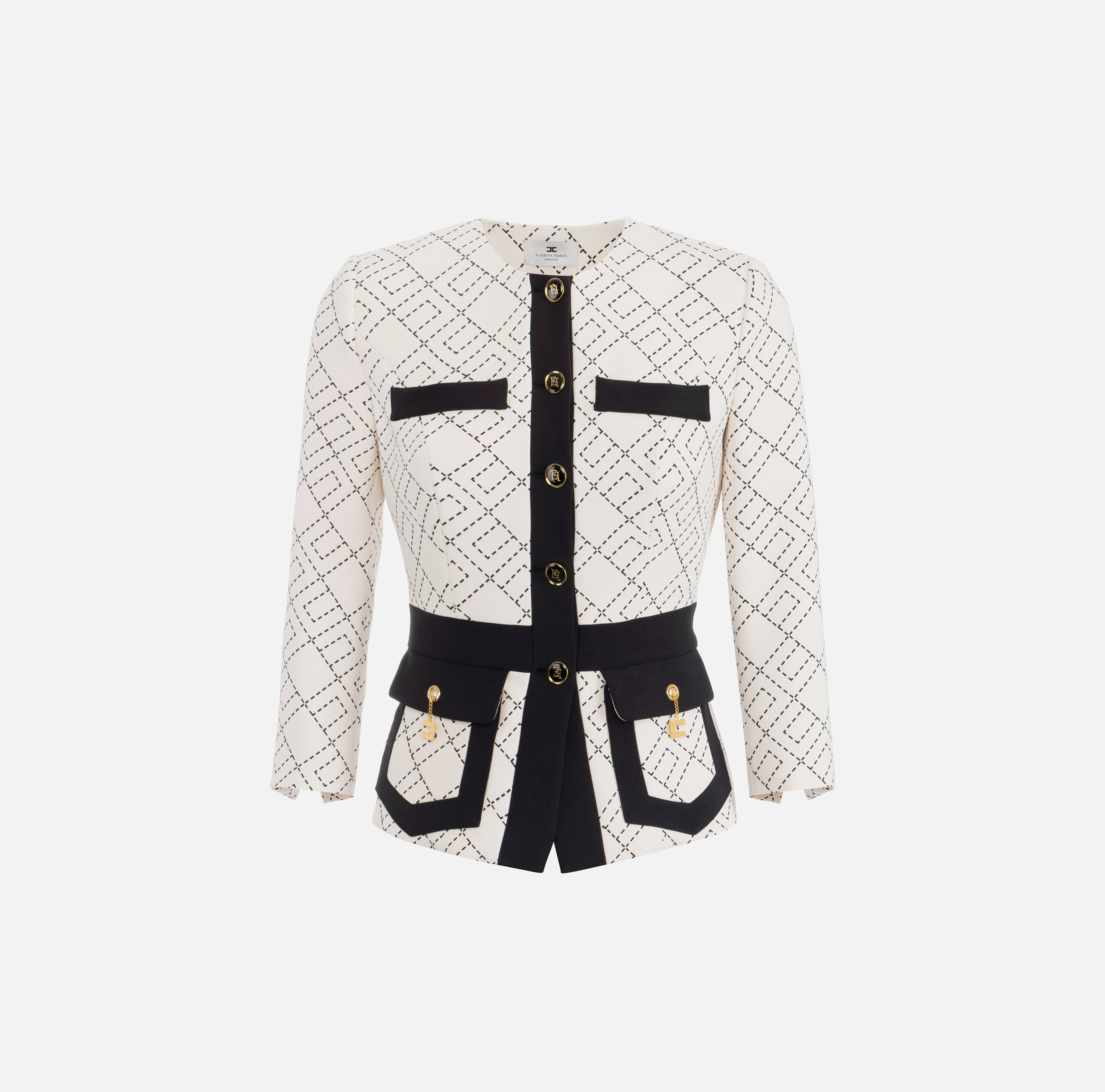 Bi-color double crepe jacket | Elisabetta Franchi