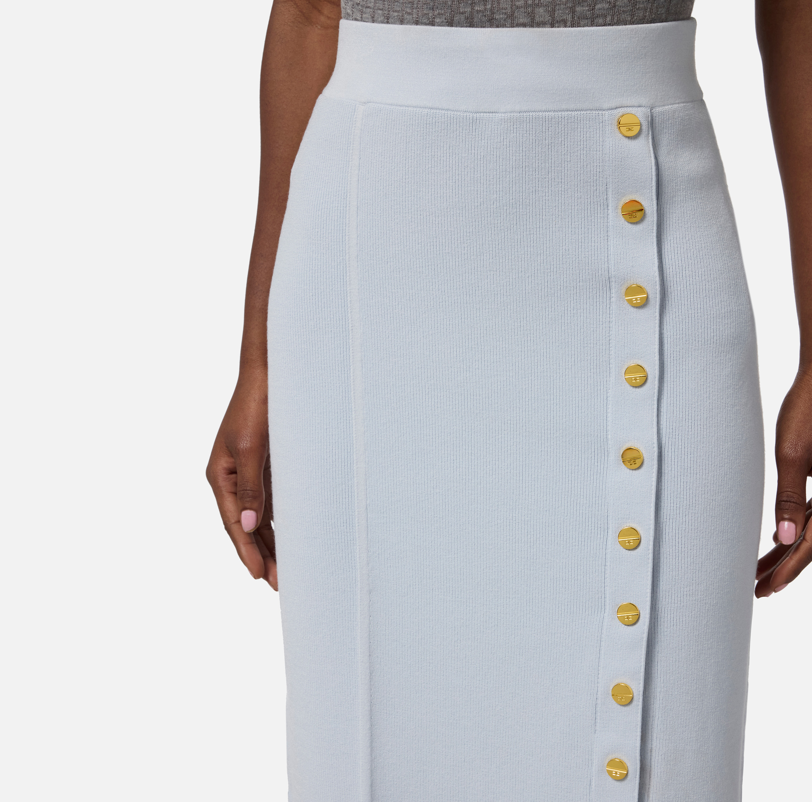 Faldas Jeans Falda Larga Punto Roma Faldas Y Blusas Falda De Punto