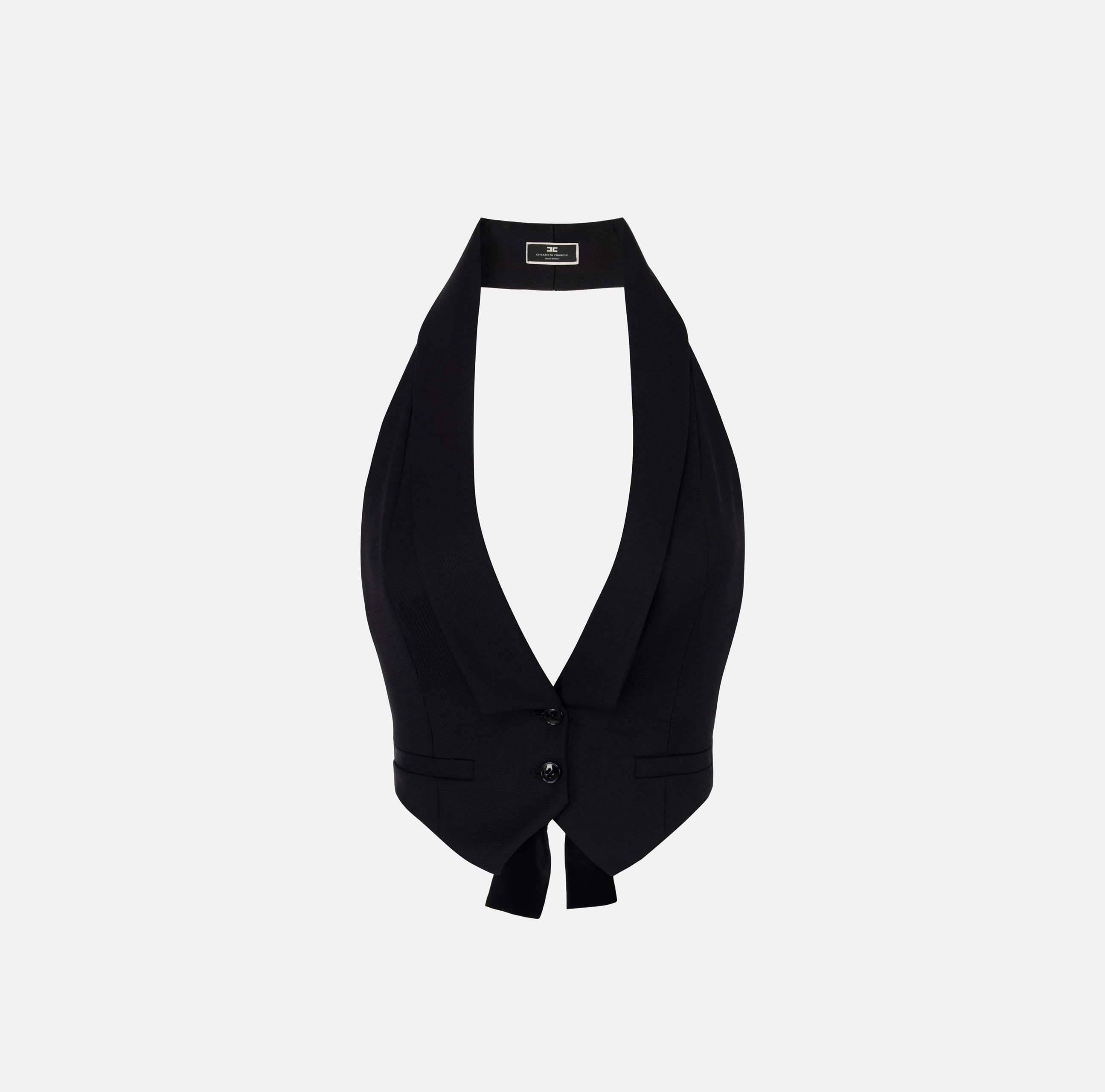 Cool wool waistcoat with sash belt | Elisabetta Franchi
