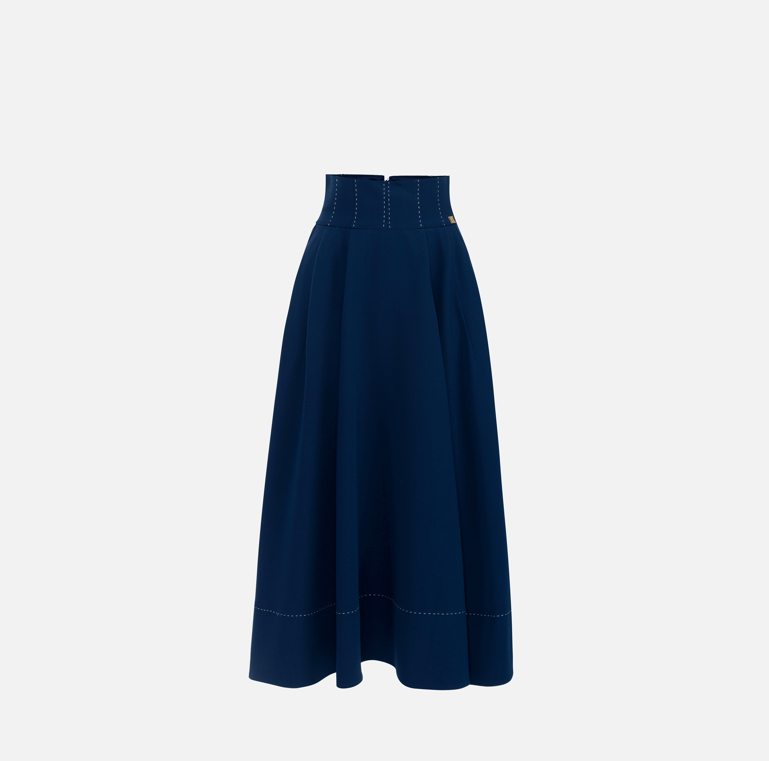 スカート ELISABETTA FRANCHI Woman Skirt Blue GO122 DC8 Elisabetta Franchi crystal-embellished Pleated Georgette