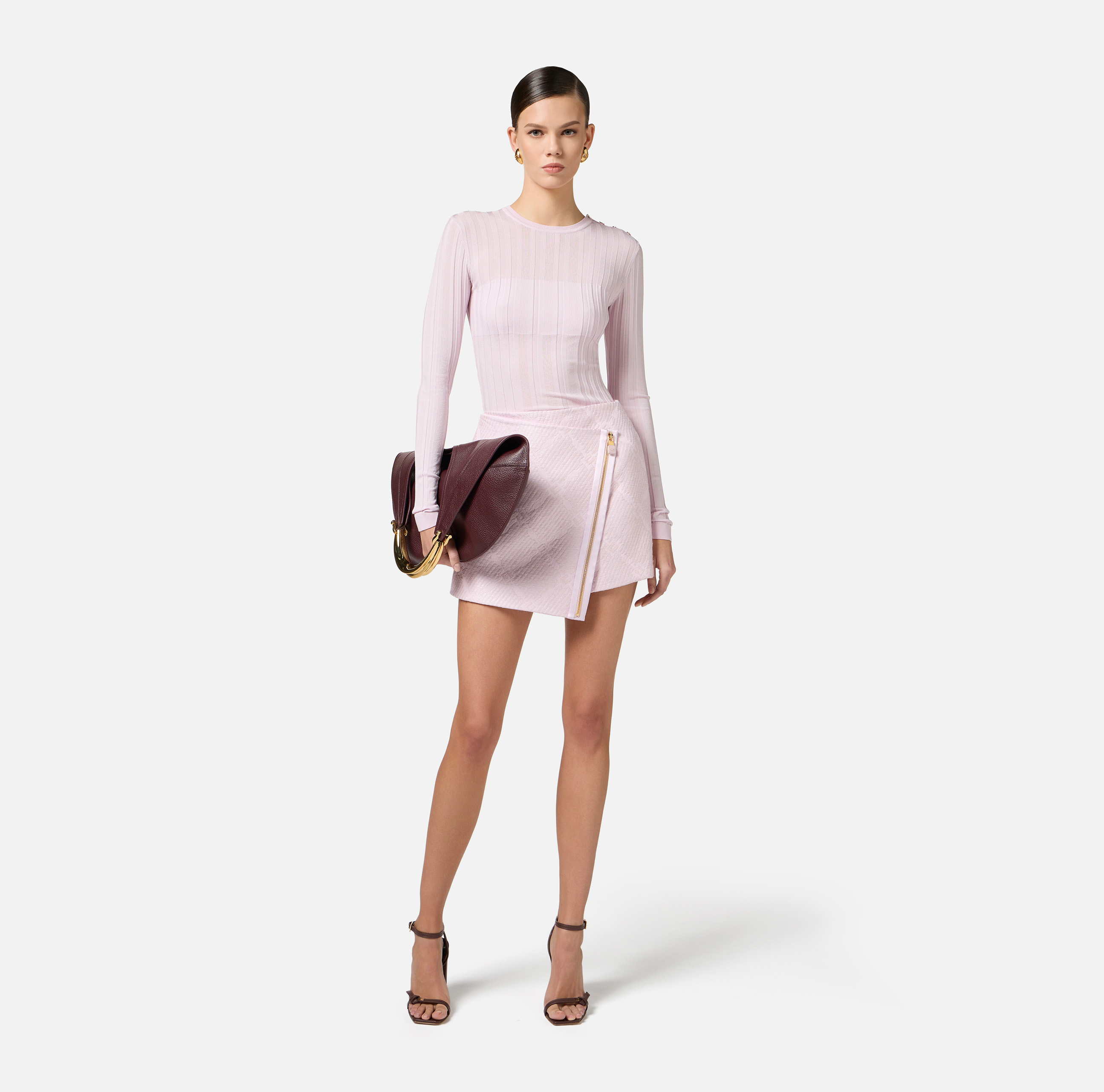 Raffia wraparound miniskirt | Elisabetta Franchi