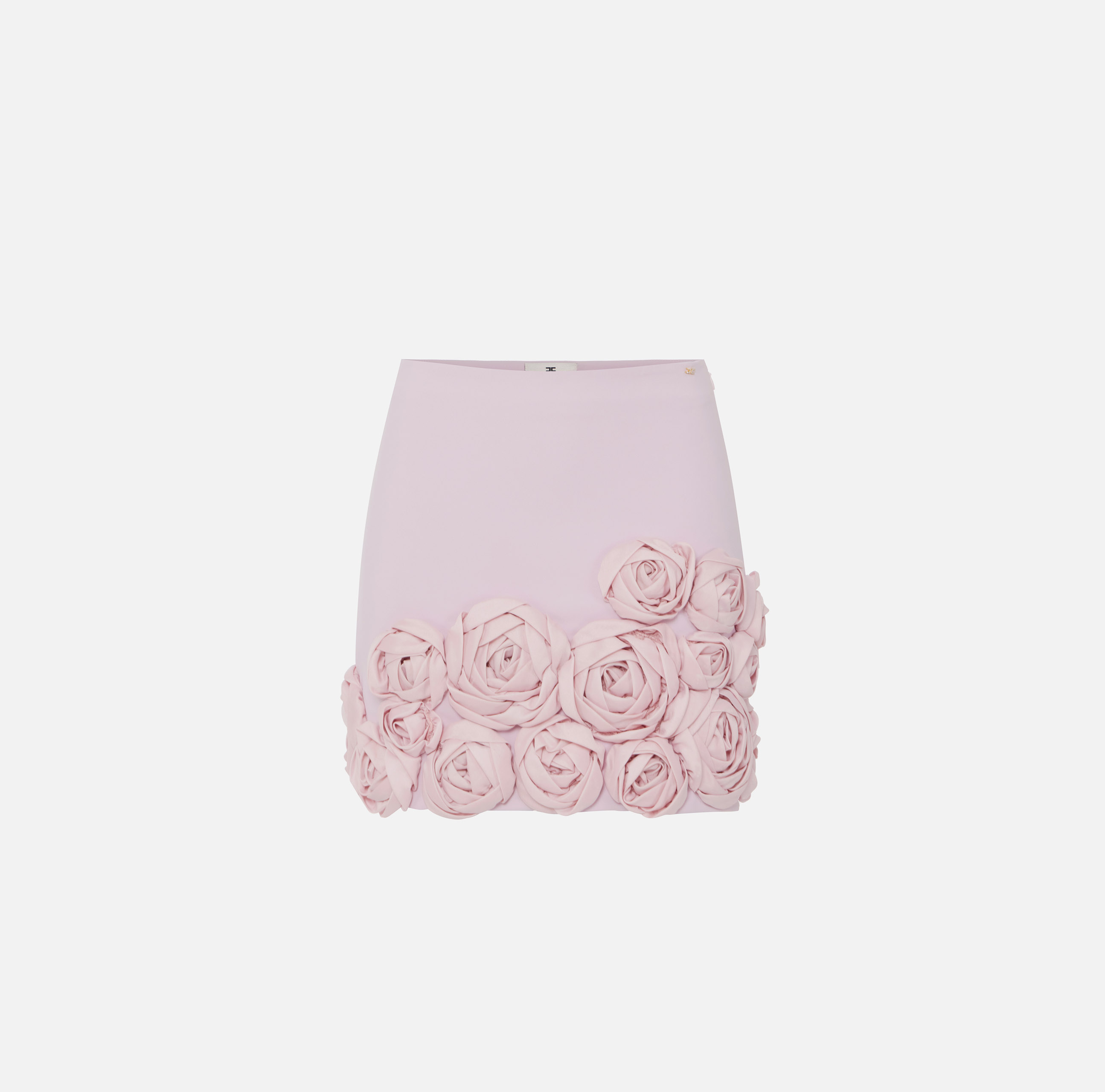 elisabetta franchi Jupe en crêpe avec roses brodées