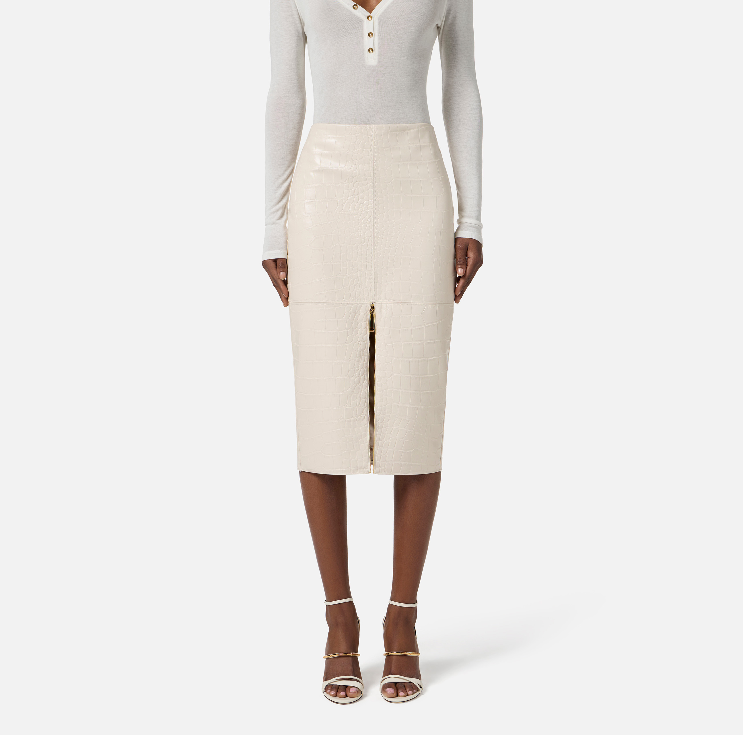 ワンピース ELISABETTA FRANCHI Women Mid Skirts AB62842E2 271 220310 YEL AB54441E2_283_3_D.jpg
