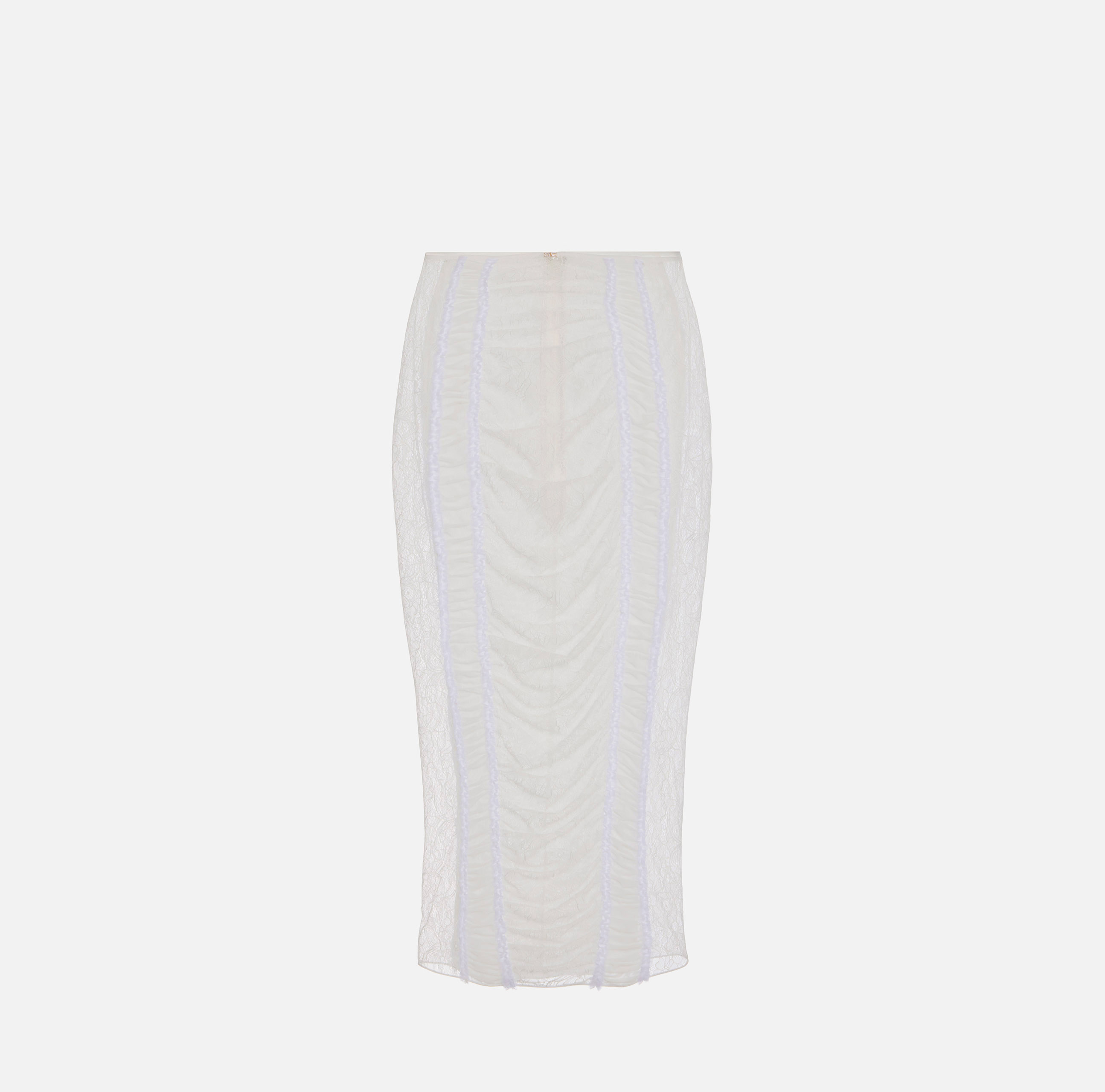 elisabetta franchi Jupe en tulle et dentelle florale