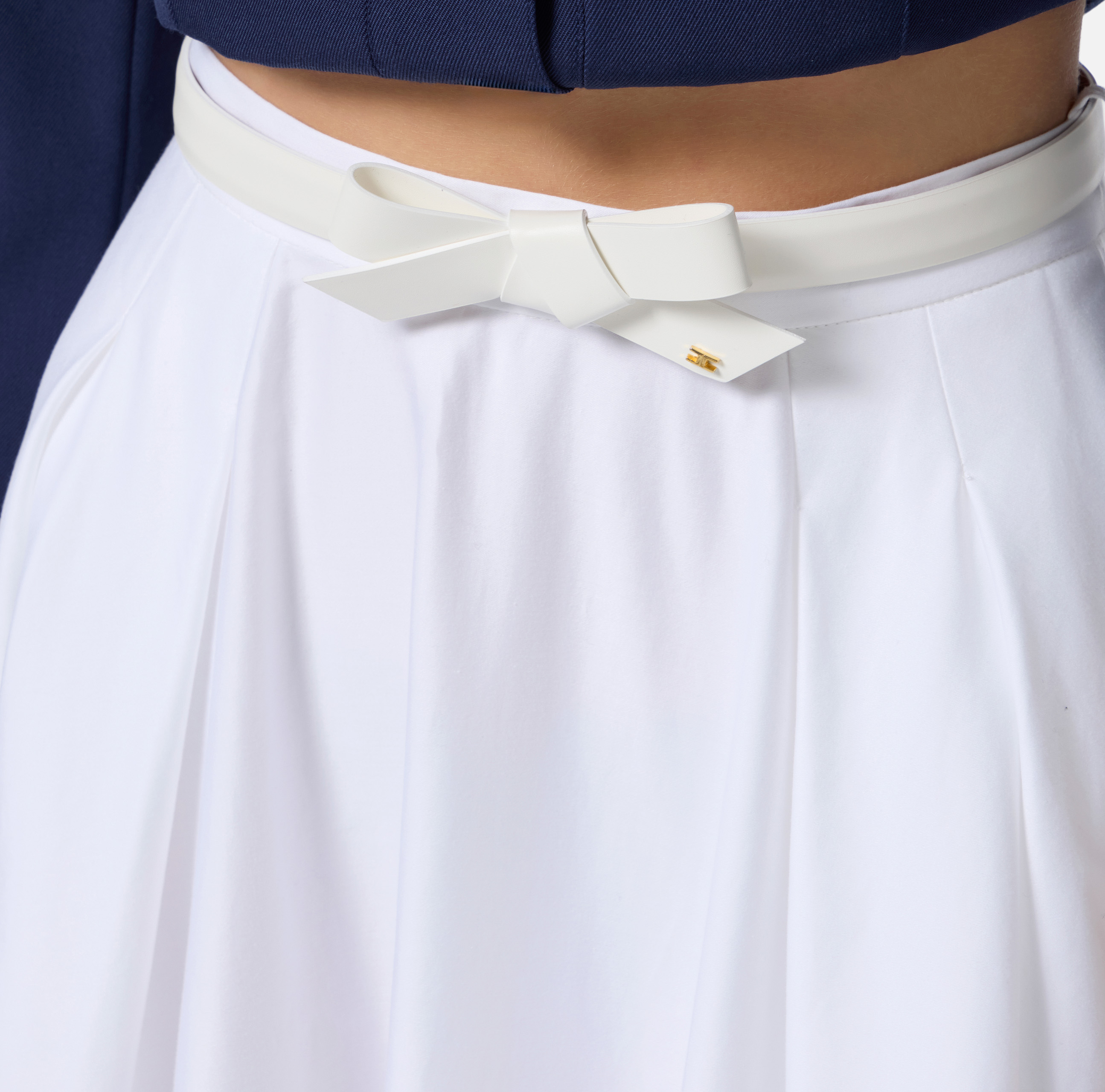 スカート ELISABETTA FRANCHI Satin skirt with belt Satin skirt with belt | Elisabetta Franchi