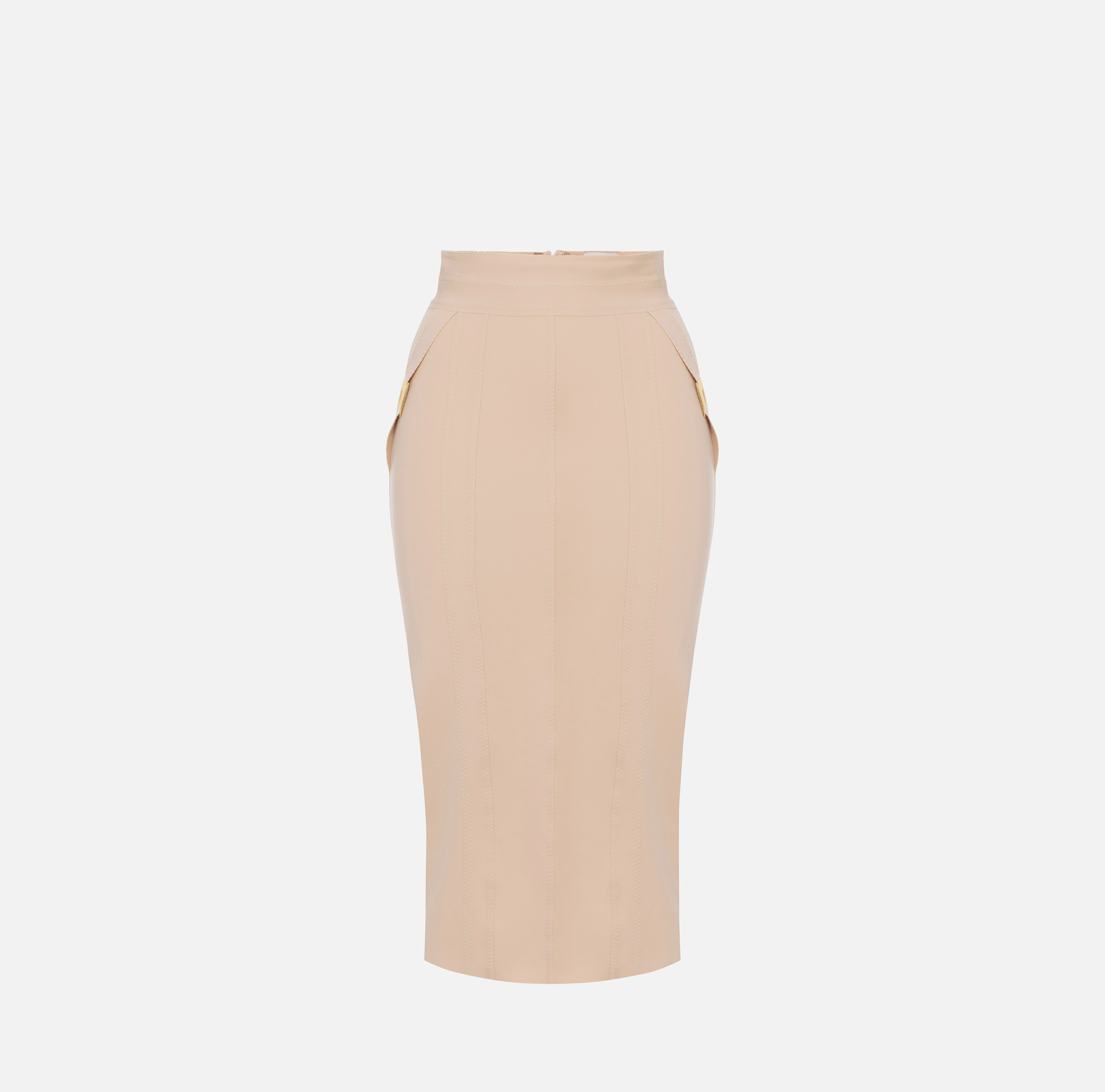 Elisabetta Franchi GO12156E2EA4 関税送料込 Elisabetta Franchi stretch crepe miniskirt with belt for