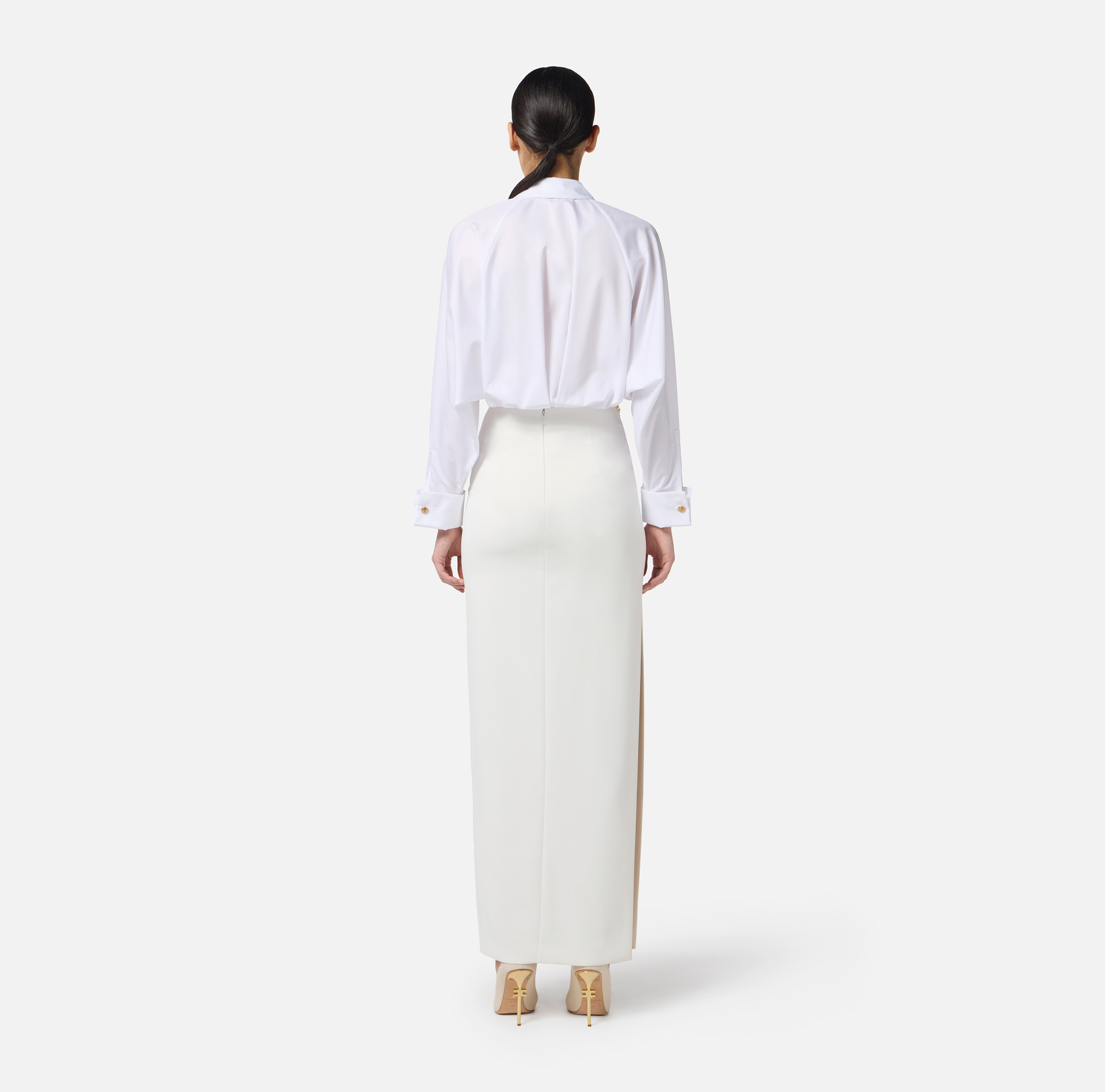 Lightweight crepe long skirt with chain | Elisabetta Franchi