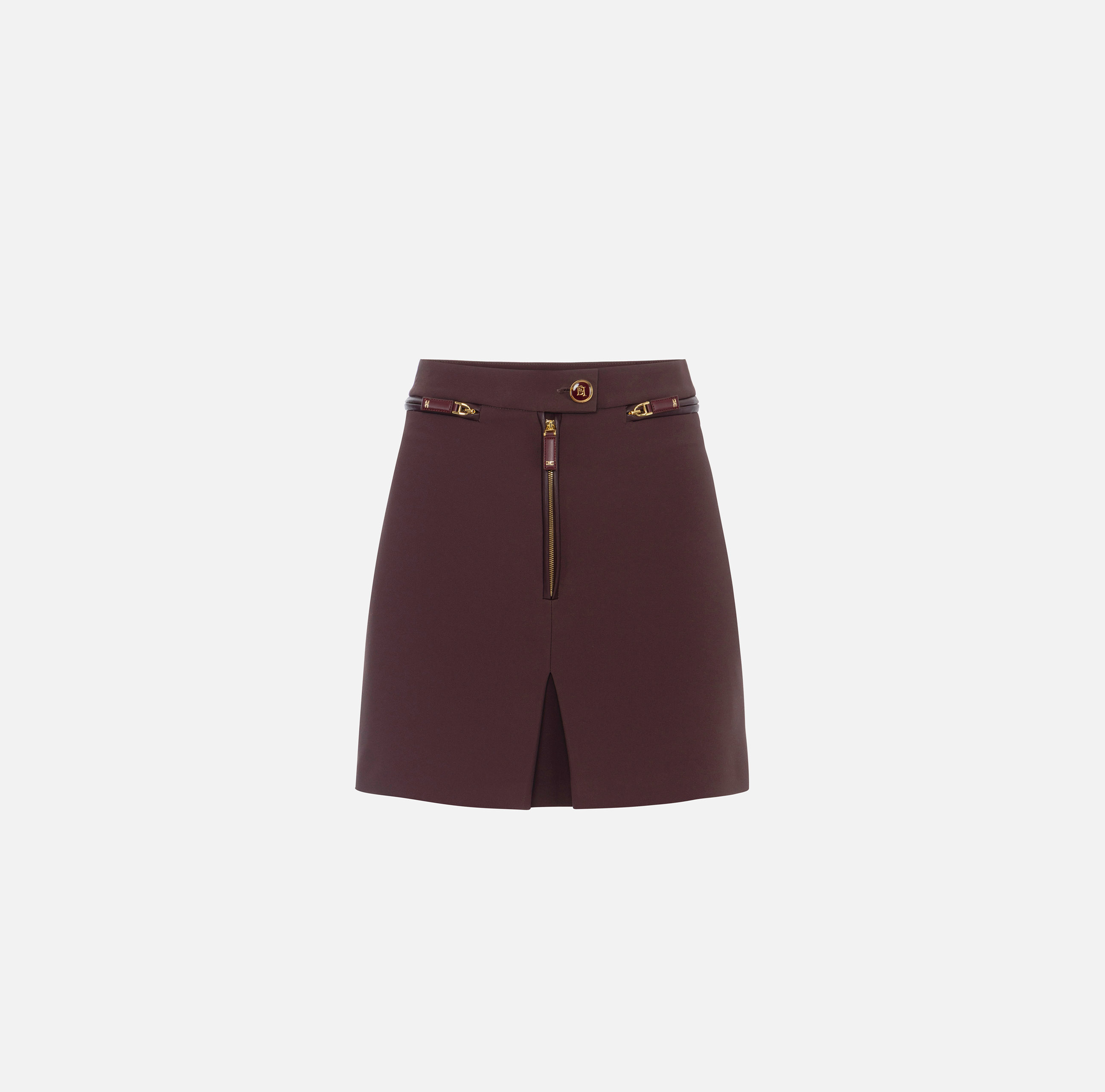 ミニスカート ELISABETTA FRANCHI DOUBLE CREPE MINI SKIRT WITH ZIP Skirt in double layer crêpe with zip | Elisabetta Franchi