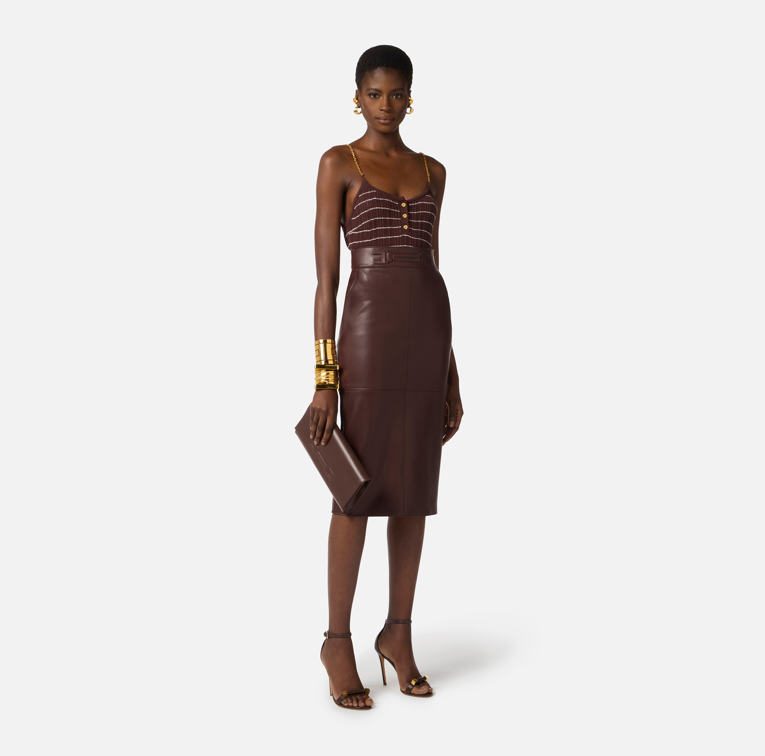 Skirt with embossed logo | Elisabetta Franchi