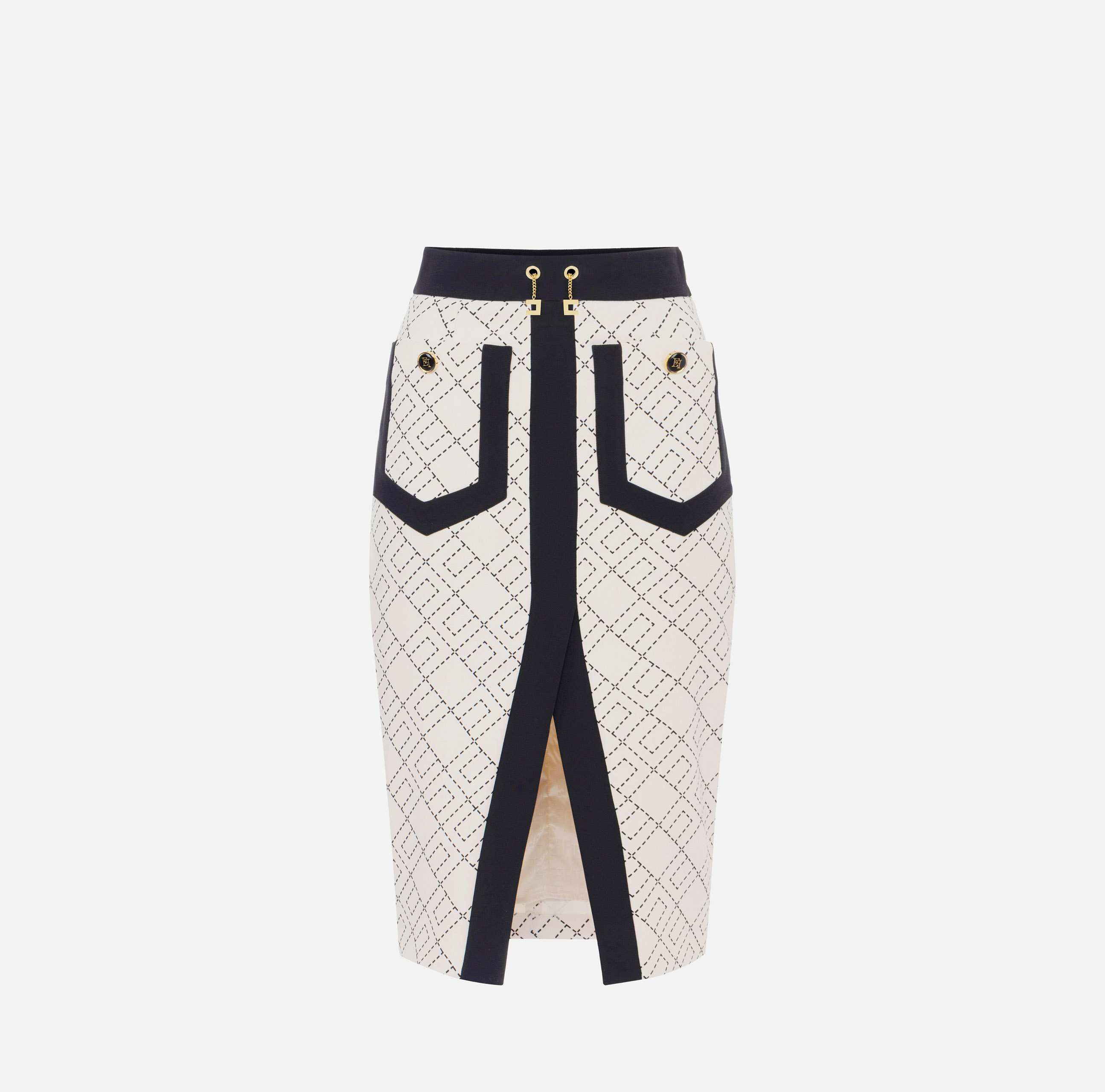 Two-colour skirt in double-layer crêpe fabric | Elisabetta