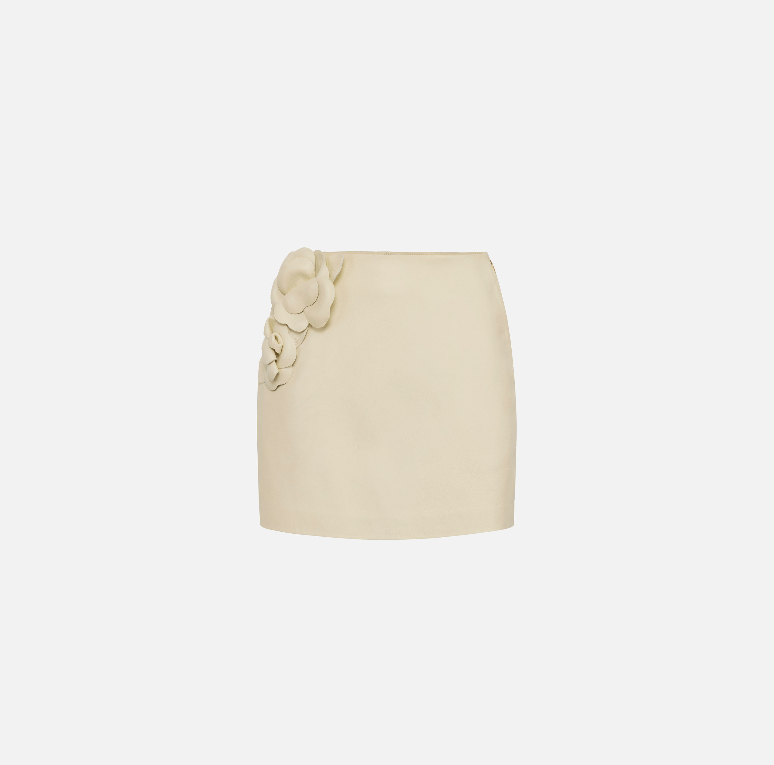 elisabetta franchi Jupe en cuir avec fleurs