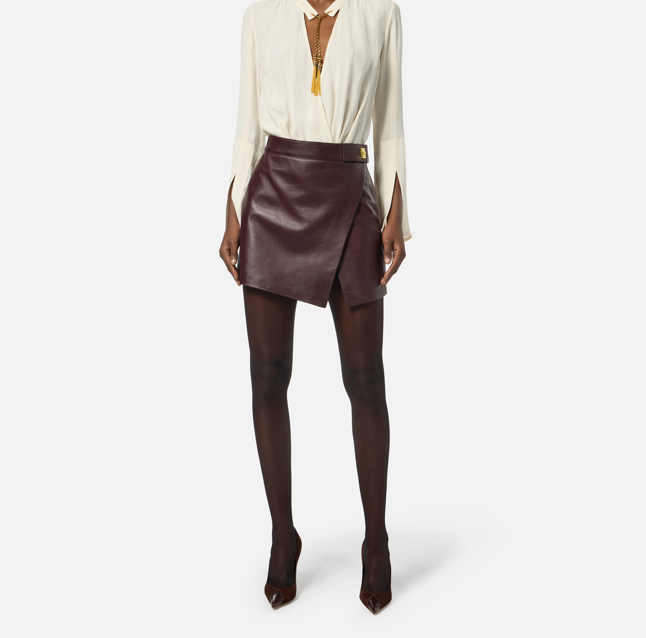 Nappa leather miniskirt | Elisabetta Franchi