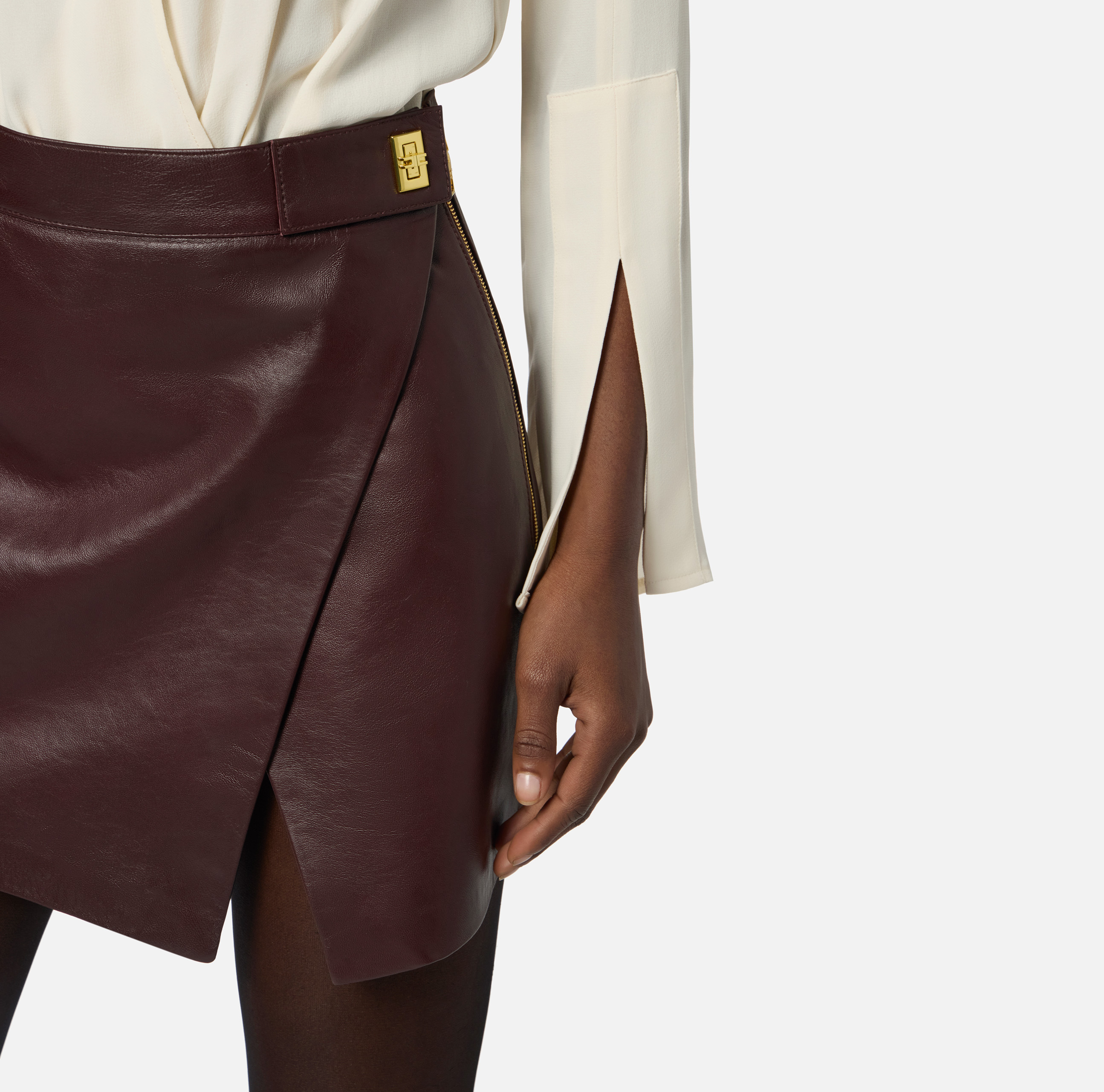ミニスカート ELISABETTA FRANCHI Nappa skirt Nappa leather miniskirt | Elisabetta Franchi