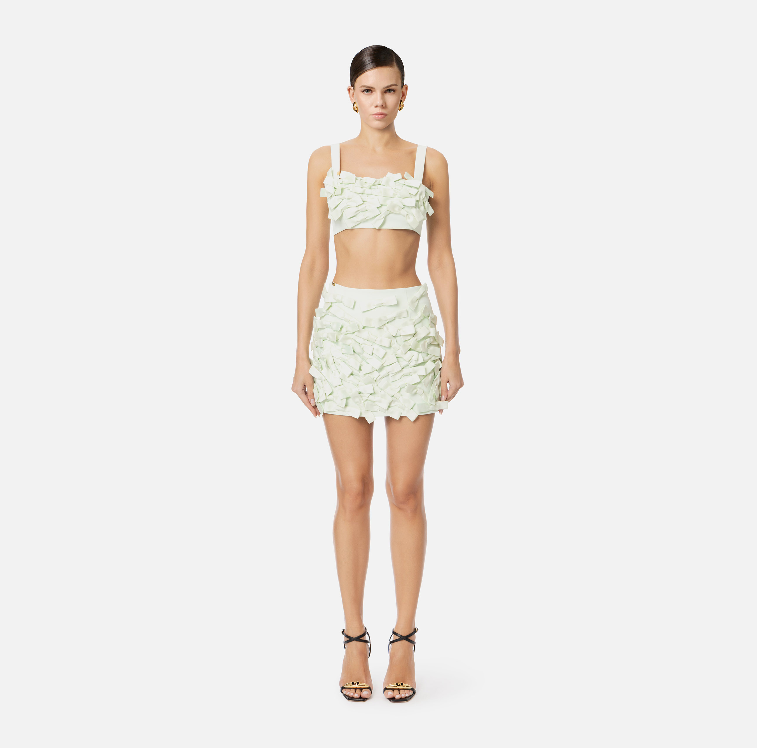 Crêpe skirt with satin bows | Elisabetta Franchi