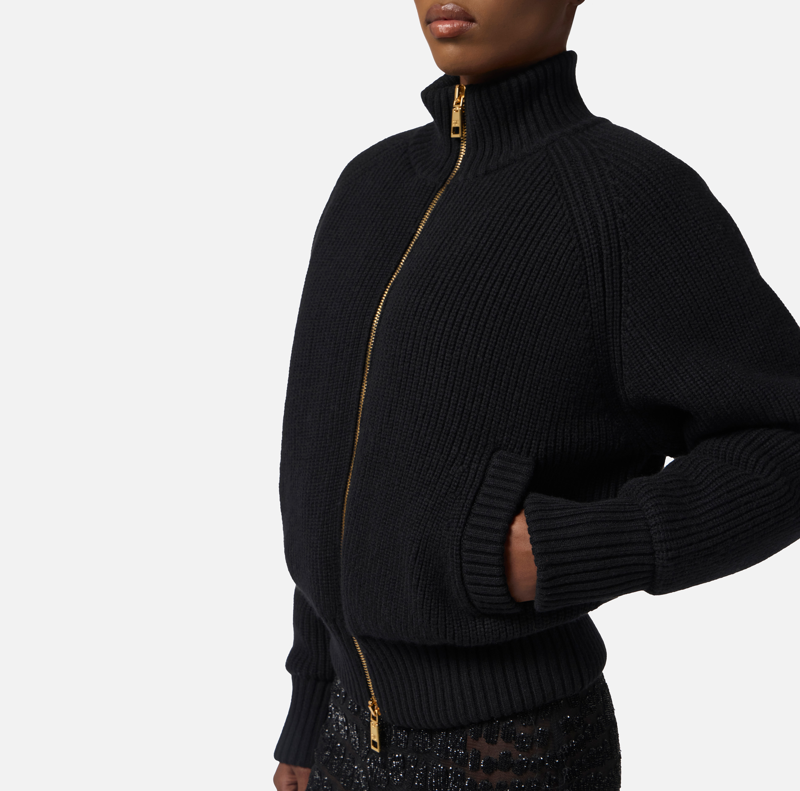 Wool knit bomber jacket | Elisabetta Franchi