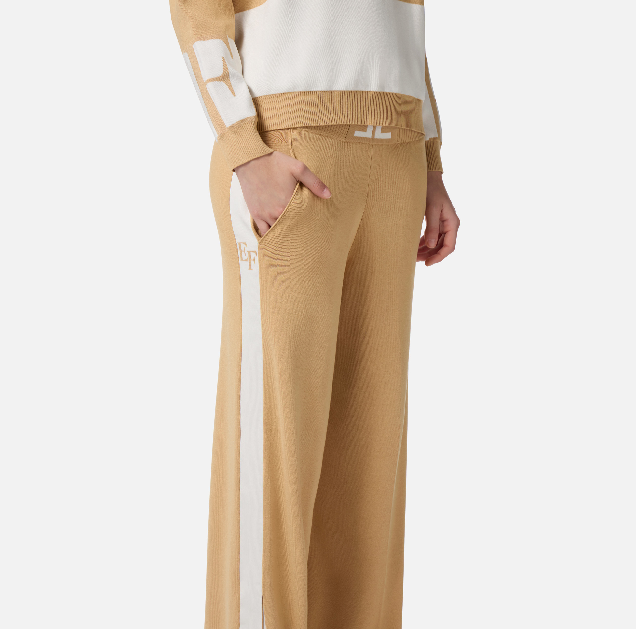 Viscose trousers with shiny bands | Elisabetta Franchi