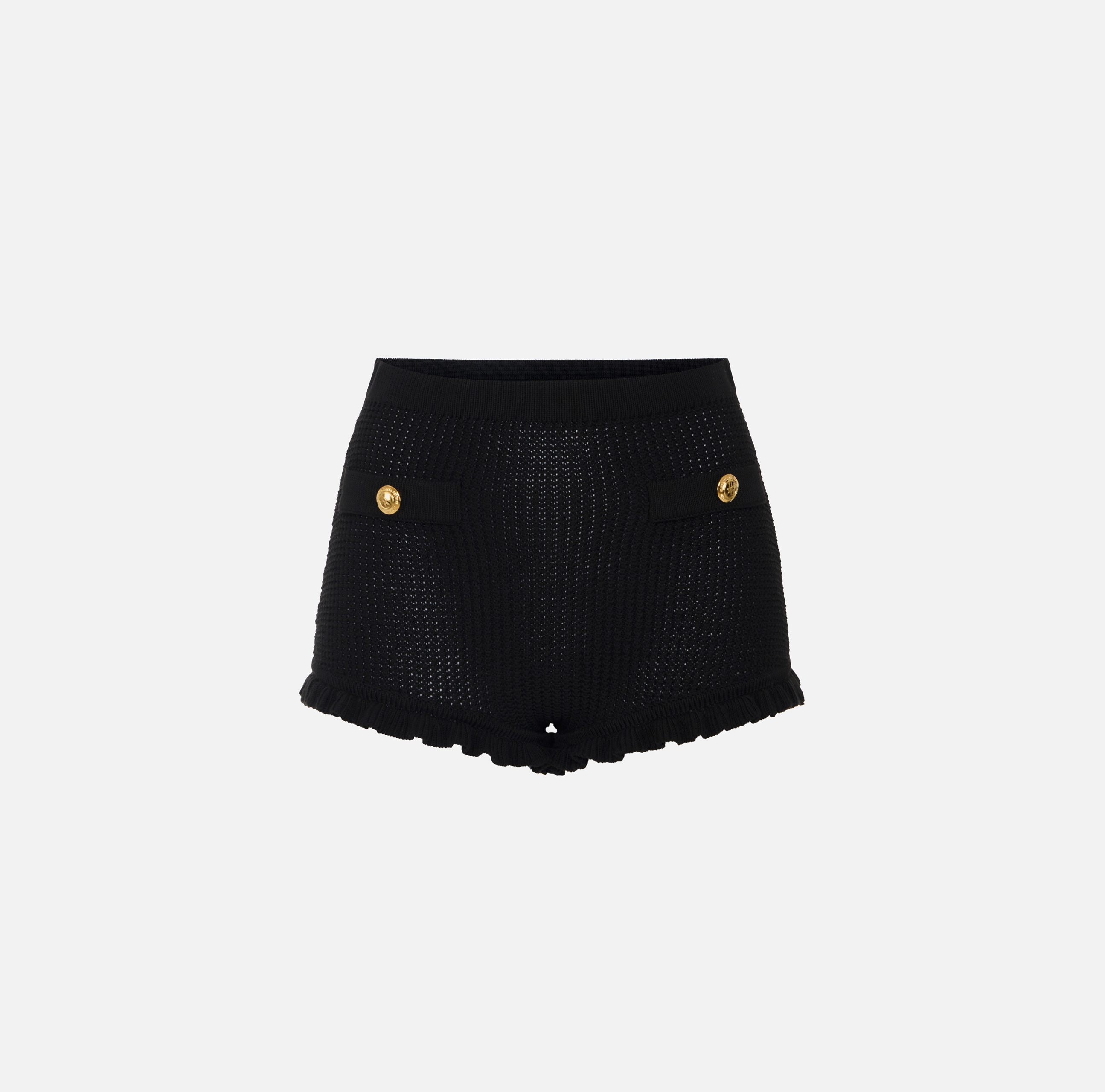 elisabetta franchi Short en tricot avec boutons logotés