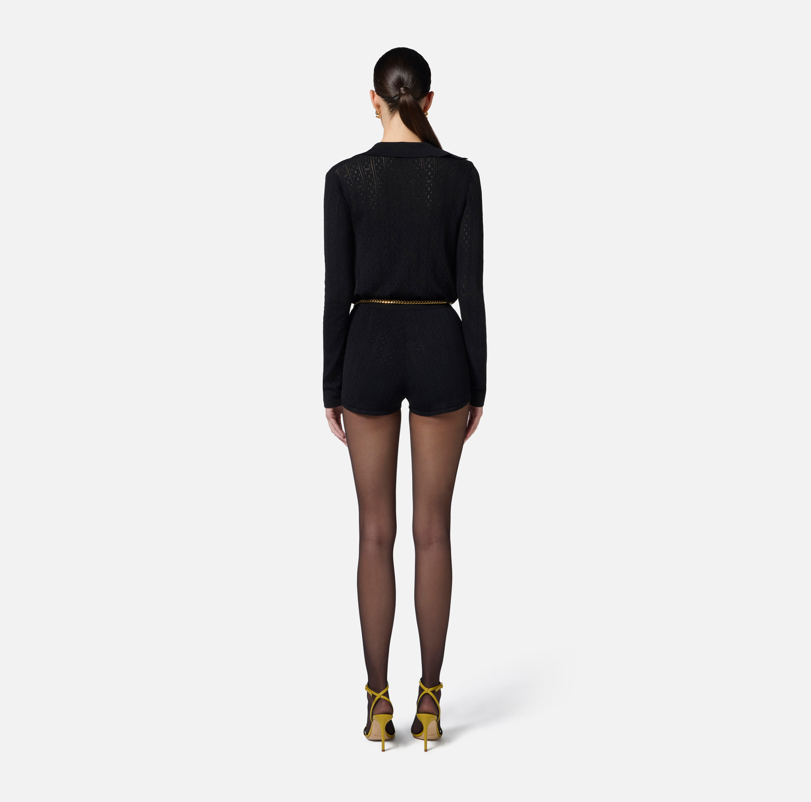Knit jumpsuit with openwork embroideries | Elisabetta Franchi