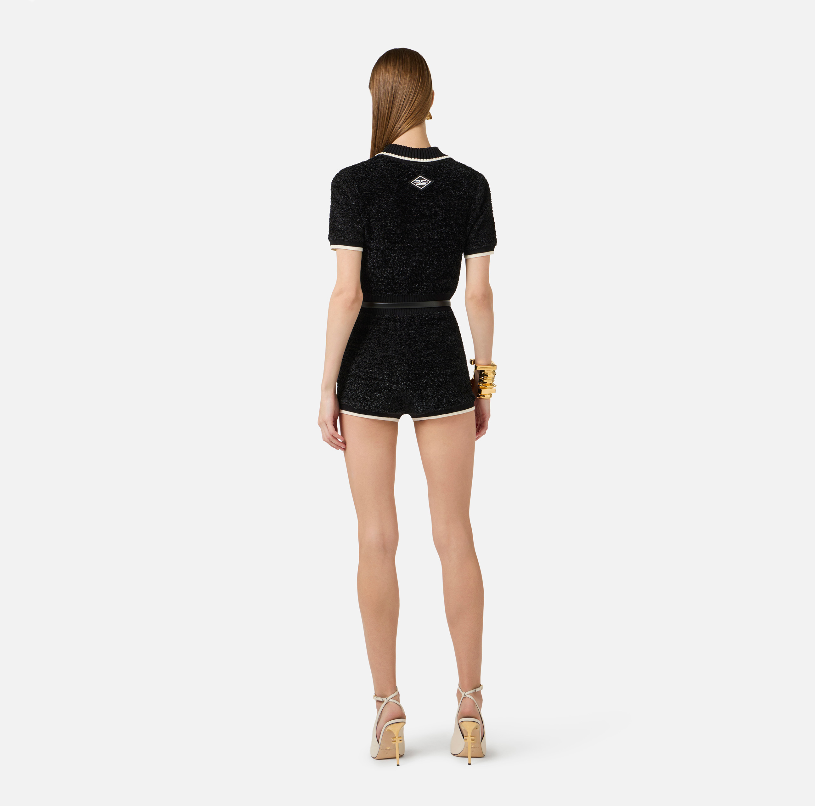 ELISABETTA FRANCHI ブラックショートパンツ 40 Elegant Women's Trousers and Shorts | Elisabetta Franchi