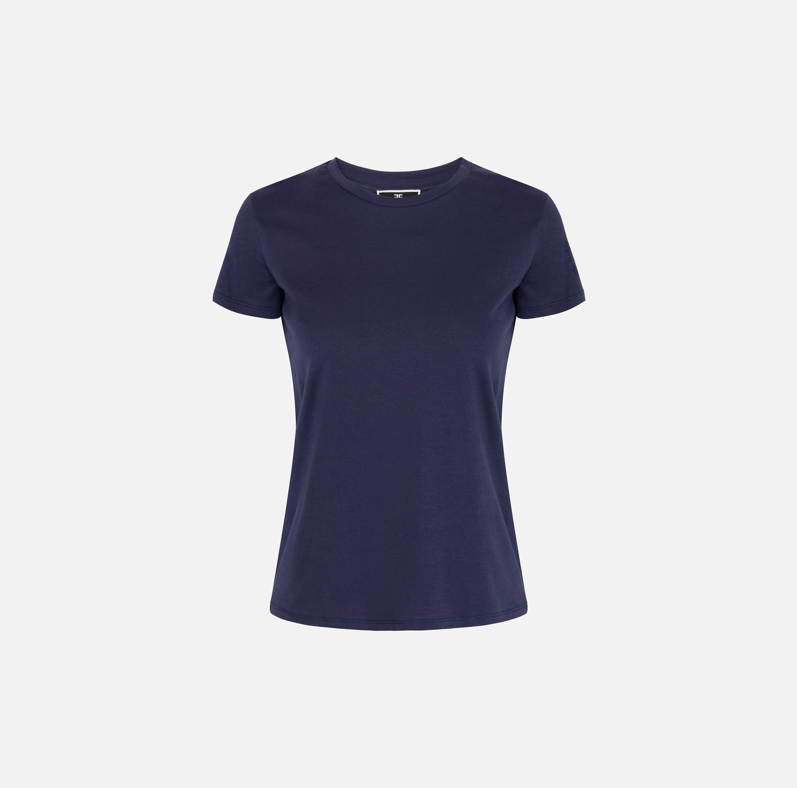 Jersey T shirt with logo embroidery Elisabetta Franchi