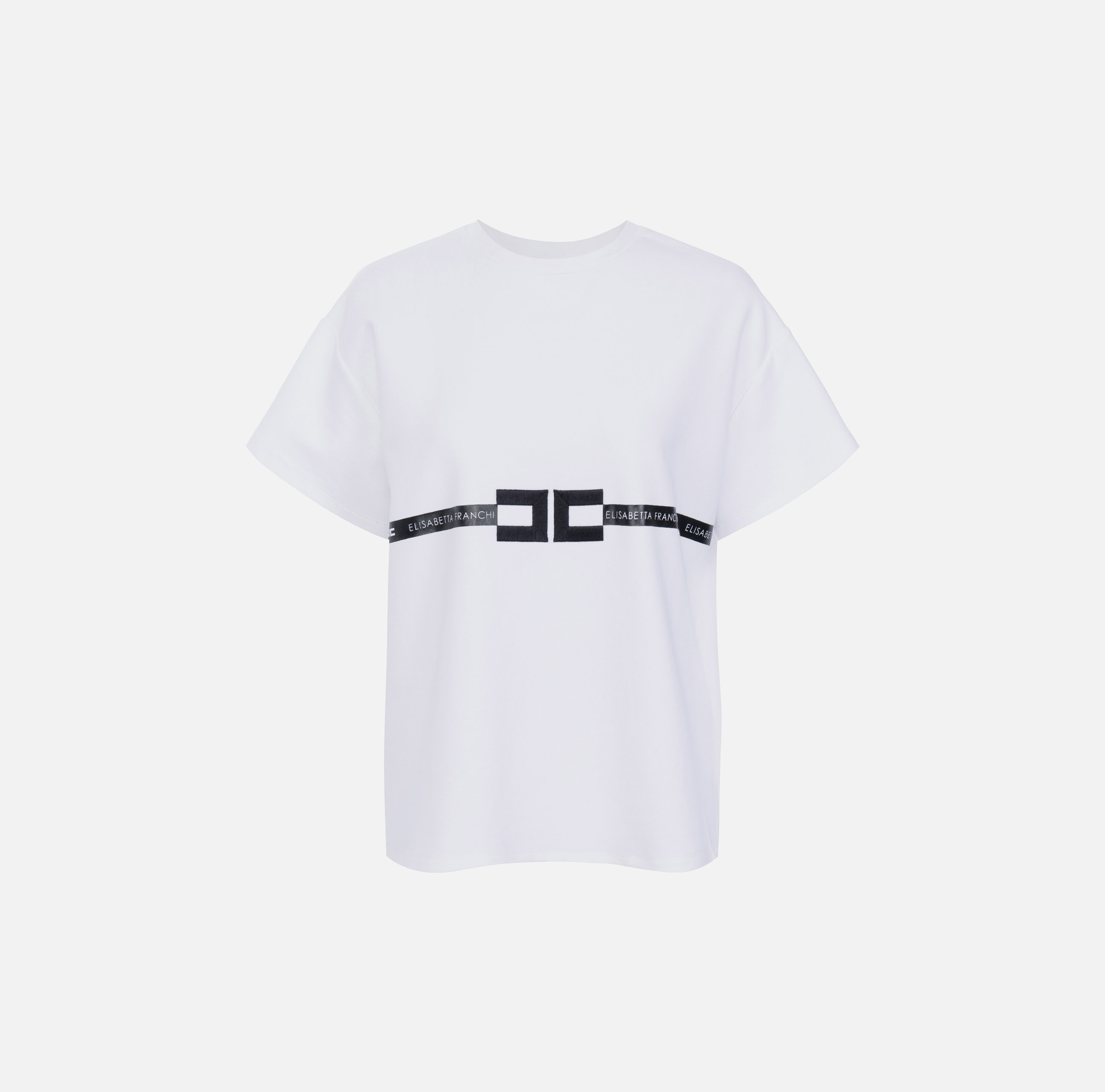 Tシャツ・カットソー ELISABETTA FRANCHI LOGO SHIRT Elisabetta Franchi - Logo modal t-shirt White - The Corner