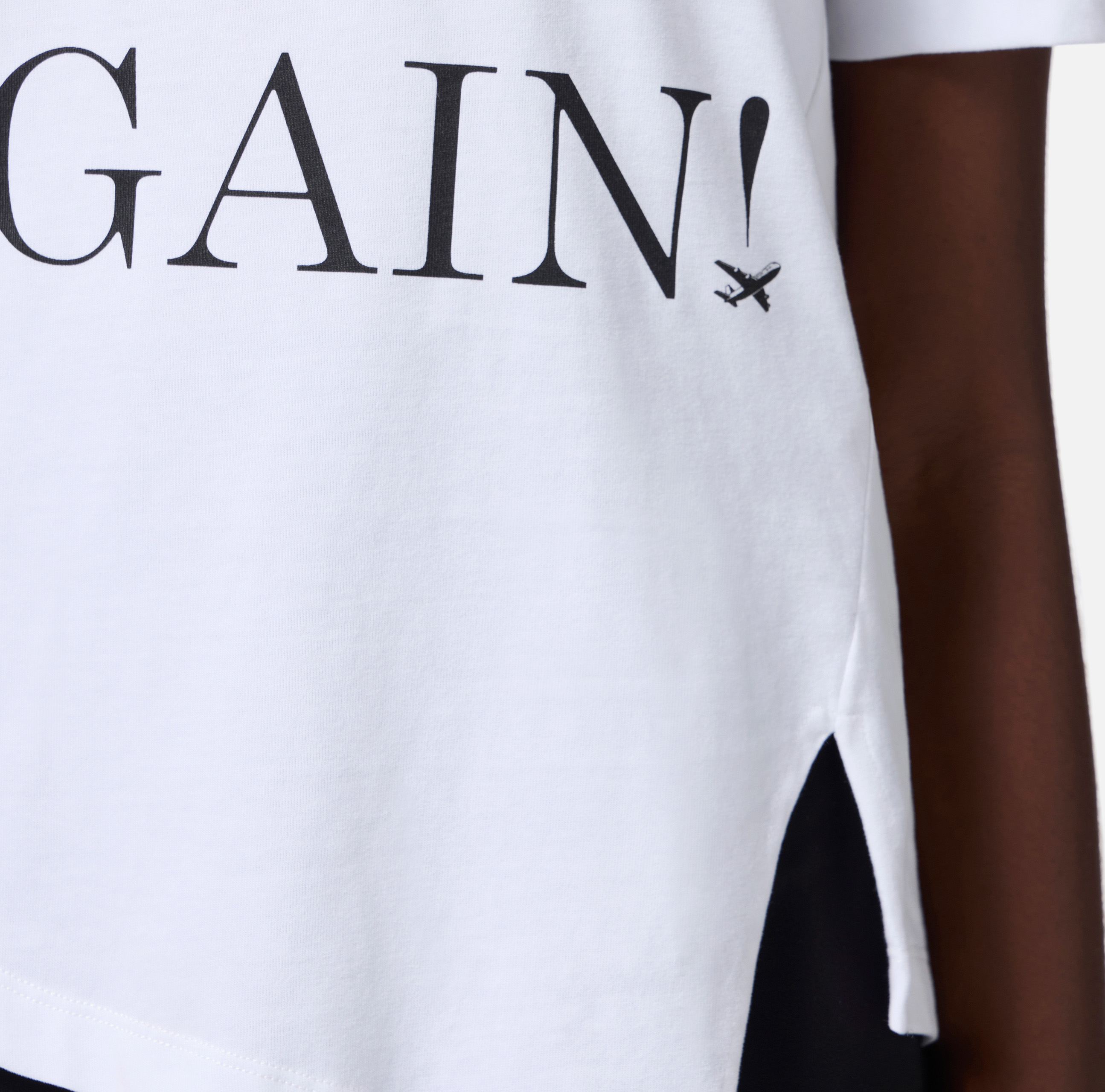 Asymmetric jersey T-shirt with lettering | Elisabetta Franchi
