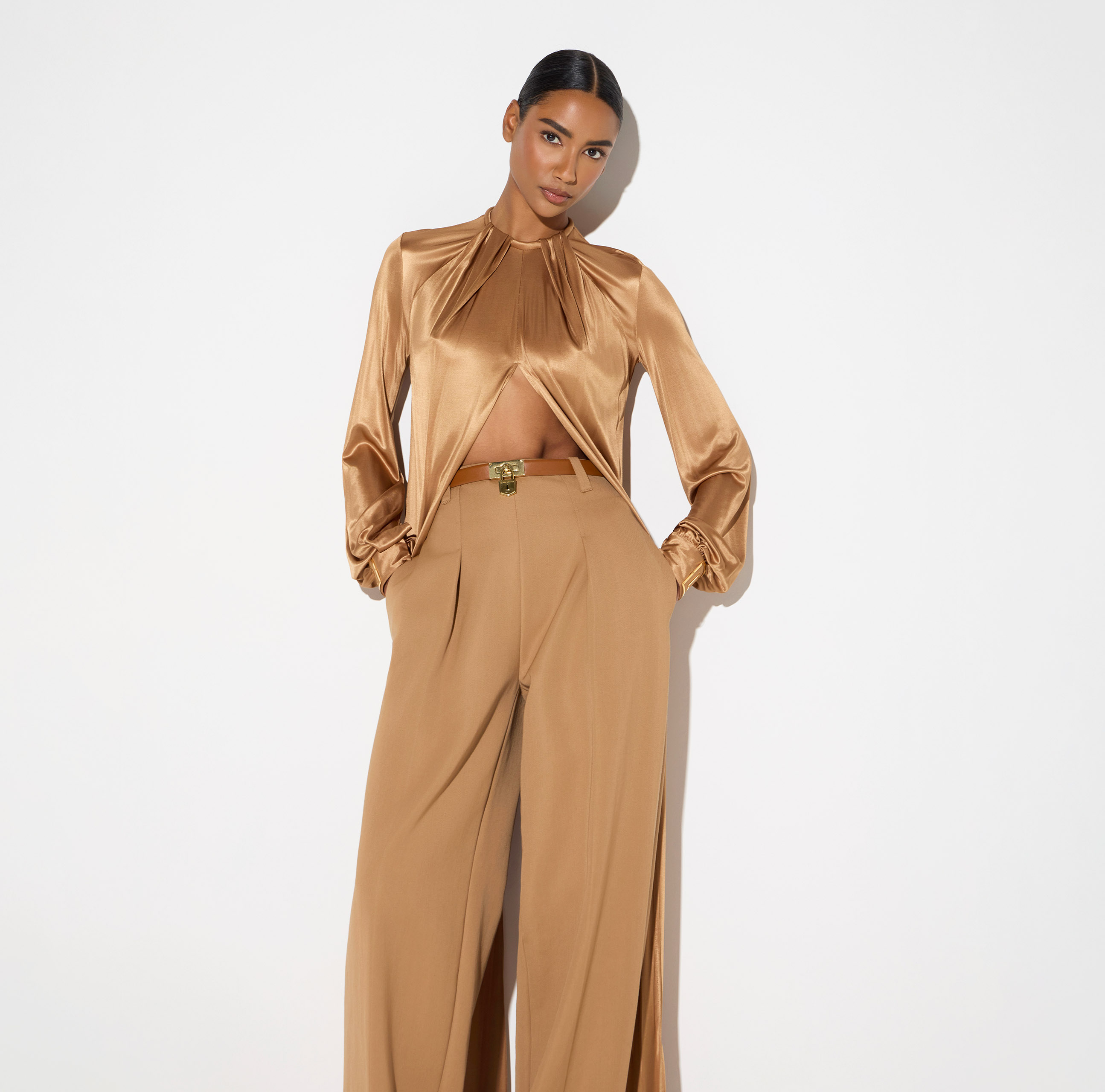 Blouse in shiny jersey fabric | Elisabetta Franchi