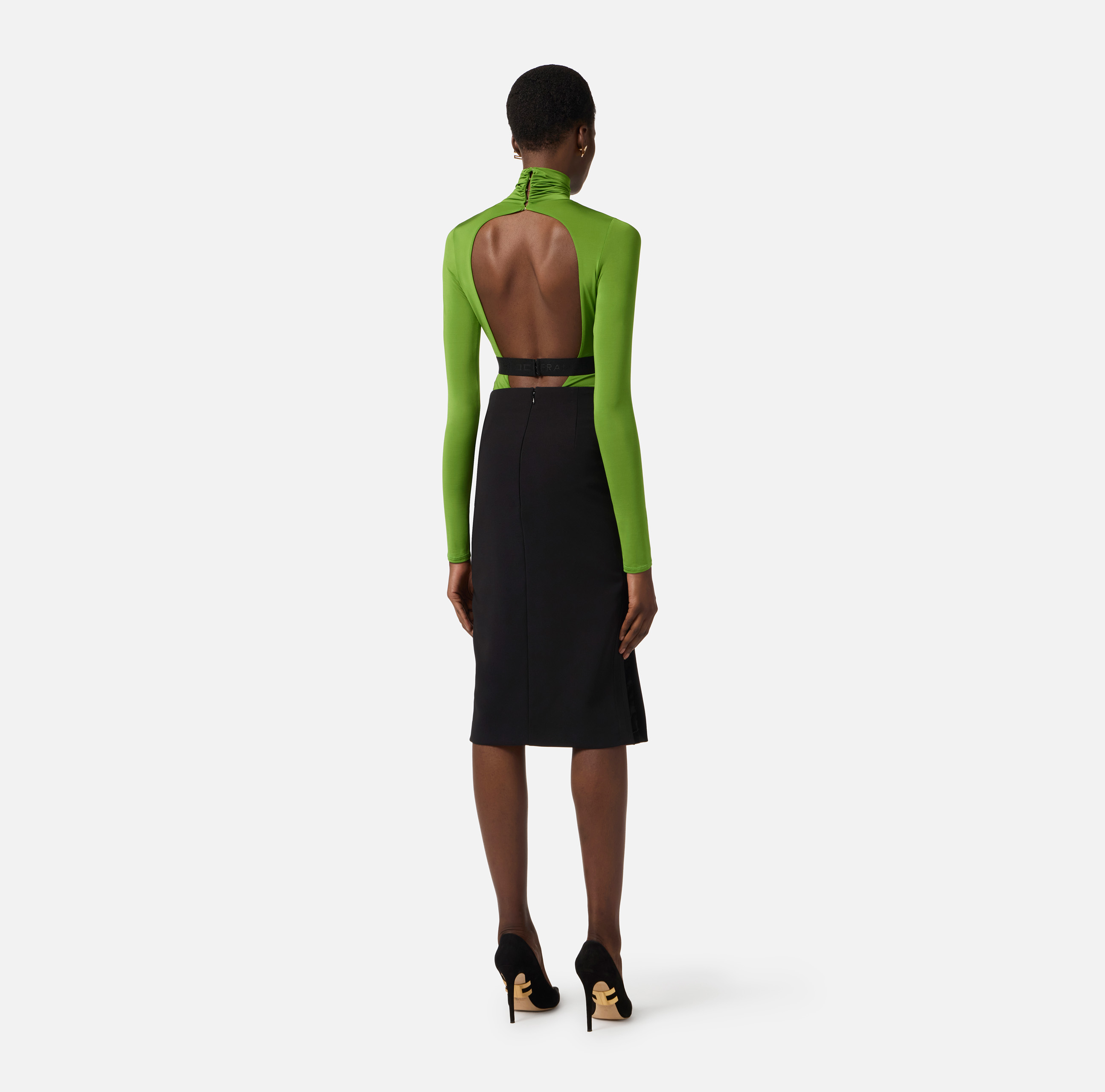 Turtleneck top in lightweight crêpe jersey fabric | Elisabetta Franchi