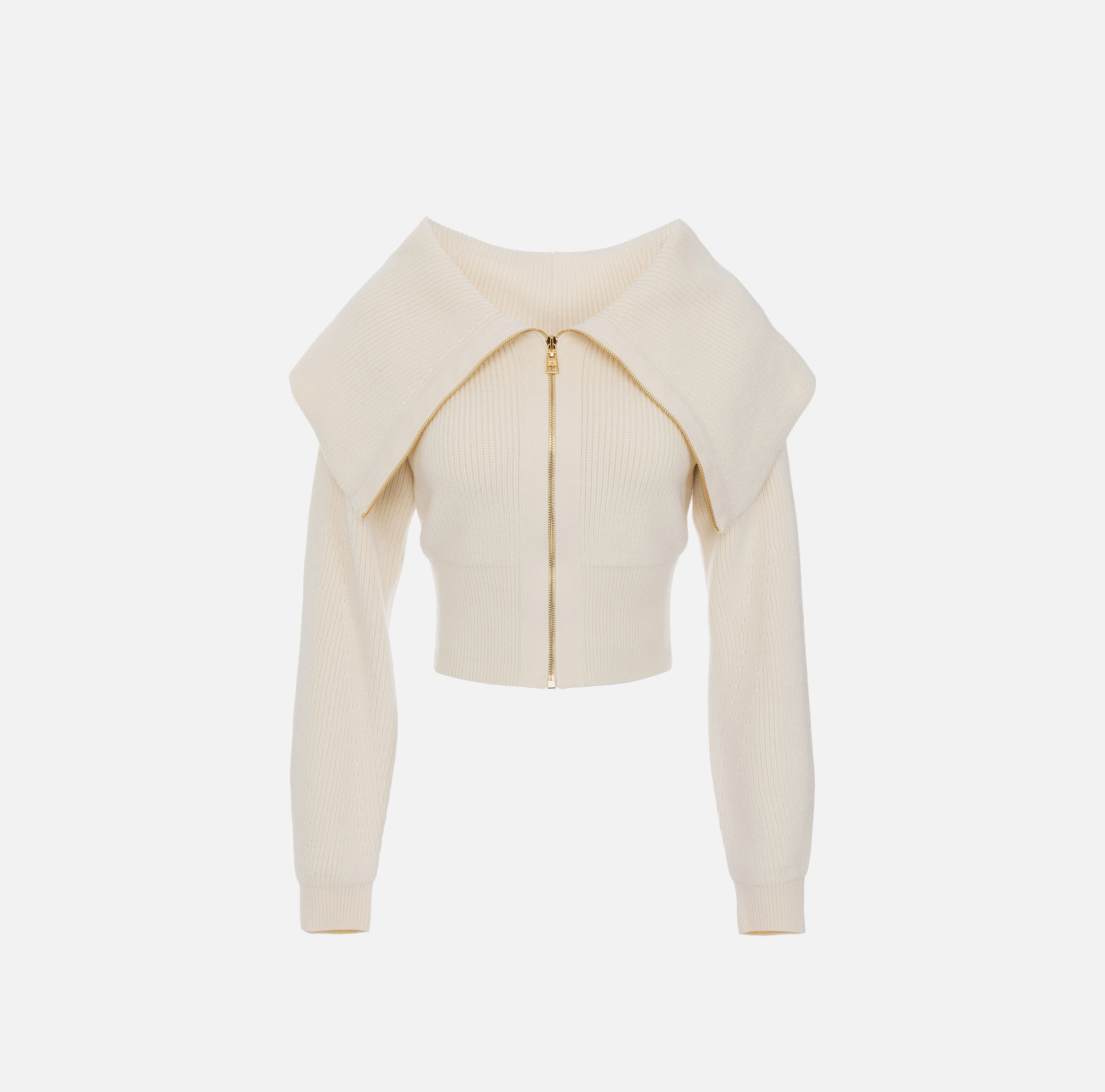 Wool blend cardigan with zip | Elisabetta Franchi