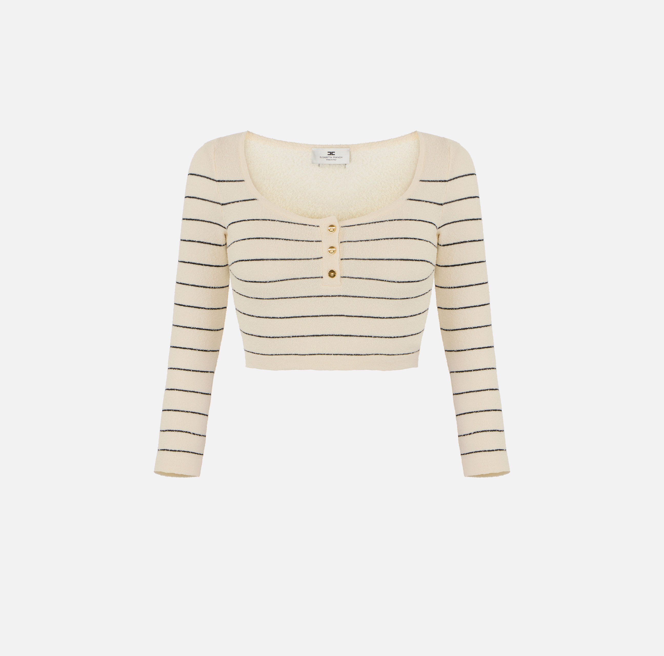 トップス Elisabetta Franchi Striped cotton thread top | Elisabetta Franchi