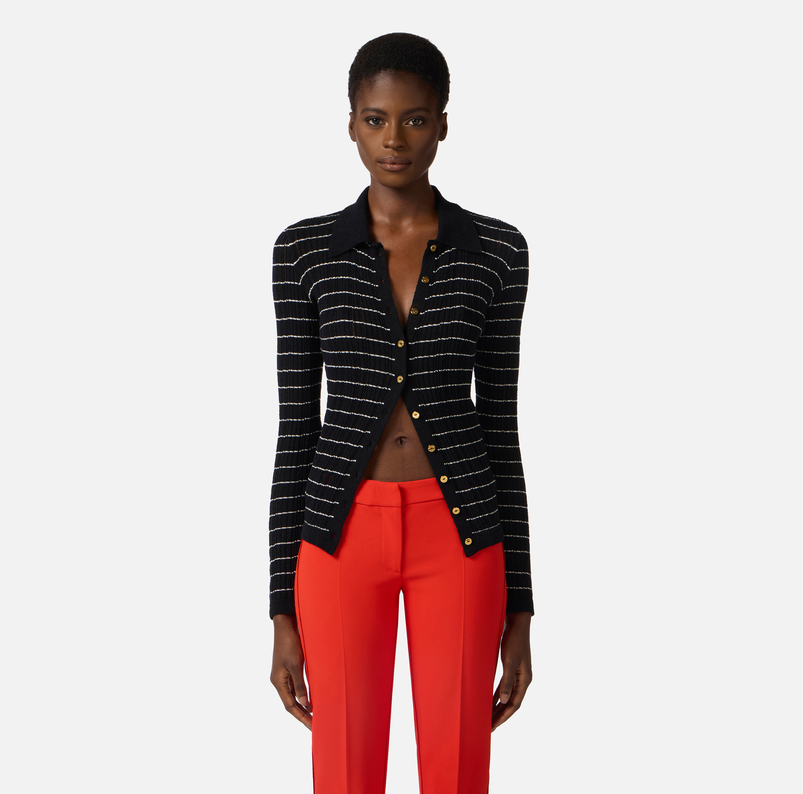 Striped cotton thread top | Elisabetta Franchi