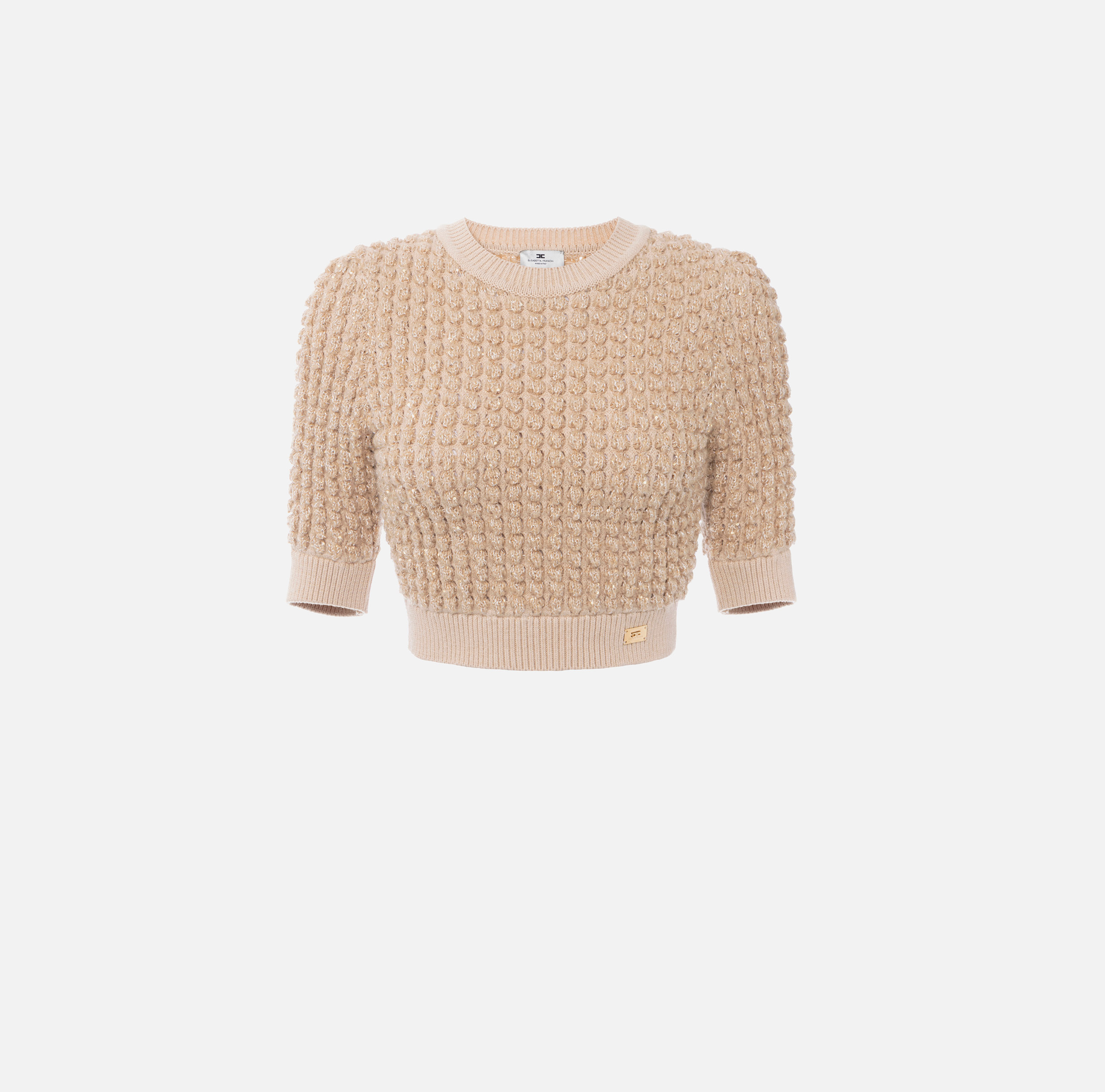 Bouclé knit top with sequins | Elisabetta Franchi