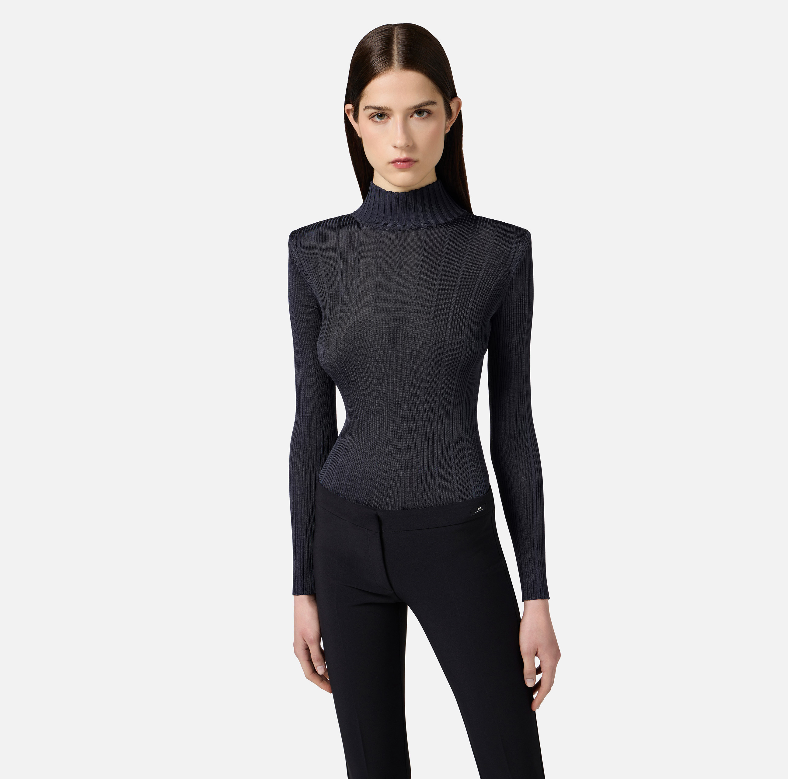 Viscose top with logo details | Elisabetta Franchi