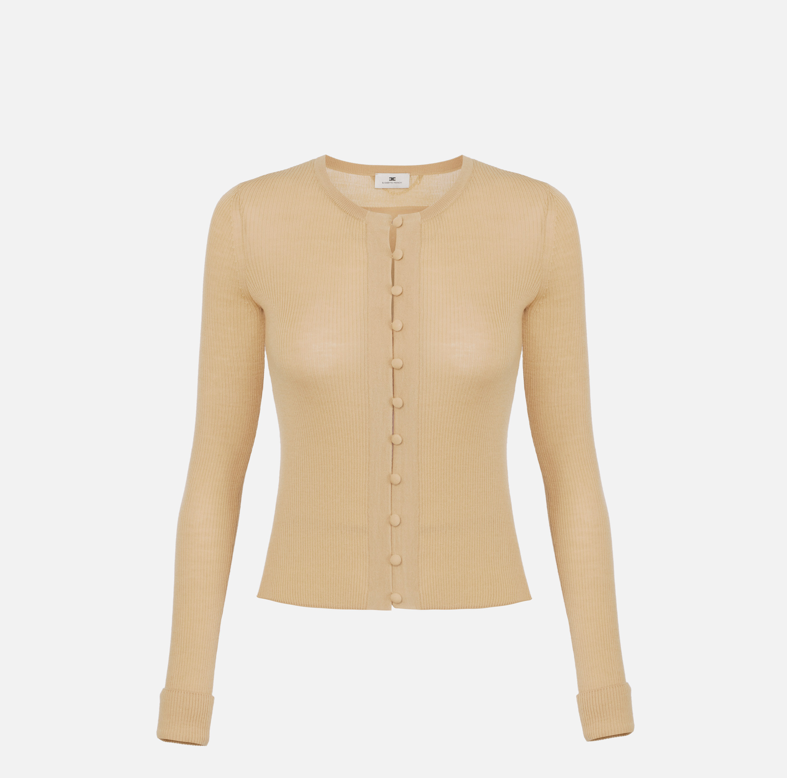 Cardigan in knit fabric with lettering detail | Elisabetta Franchi